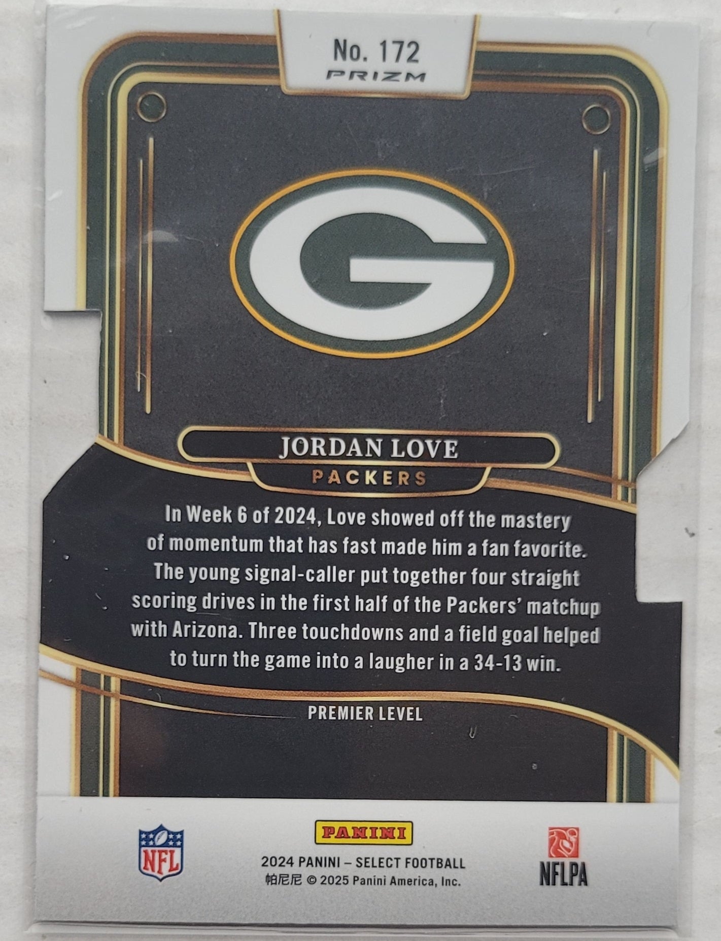 Jordan Love - 2024 Select Prizm Silver Die Cut #172