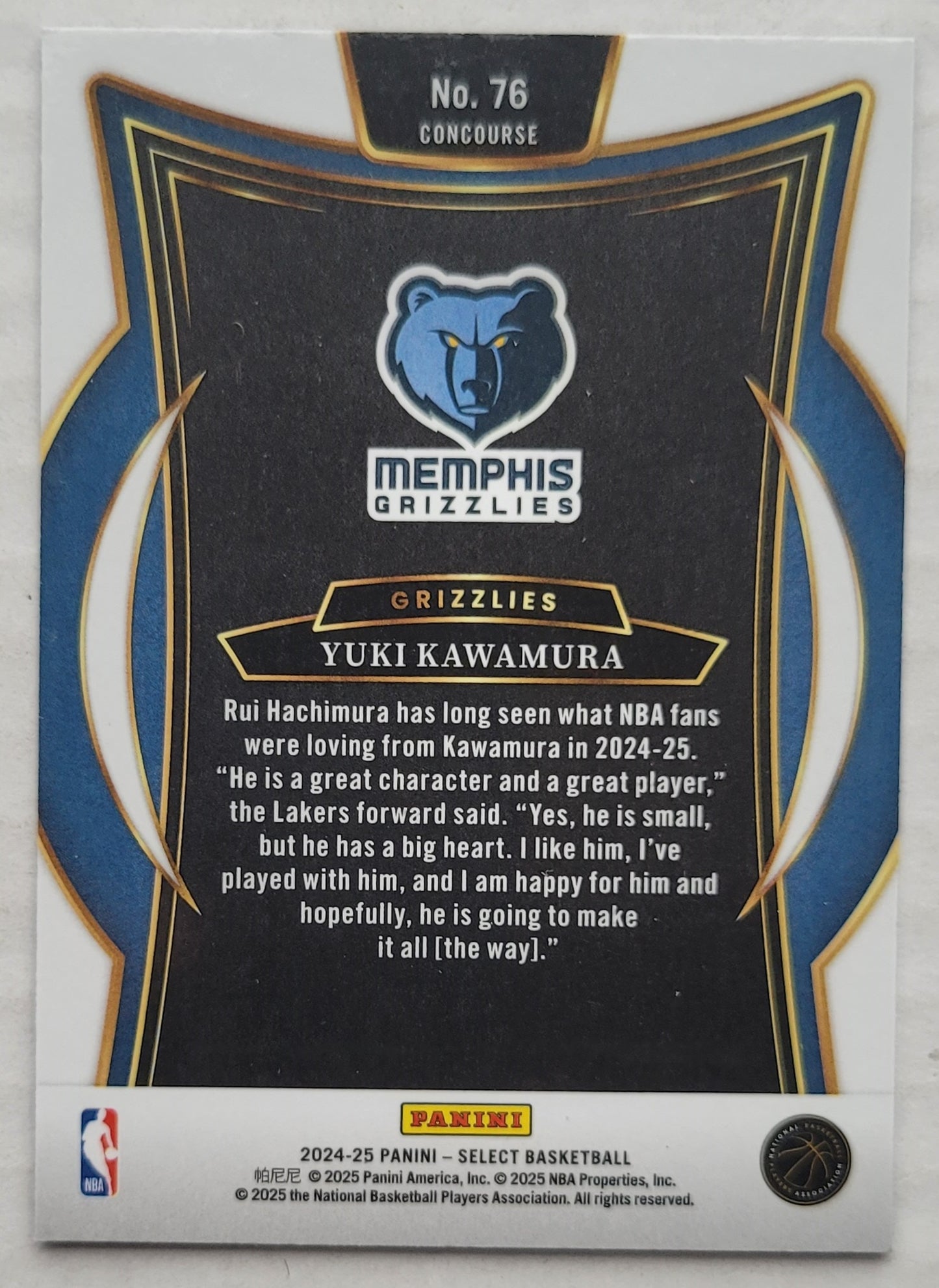 Yuki Kawamura - 2024-25 Select Blue #76 RC