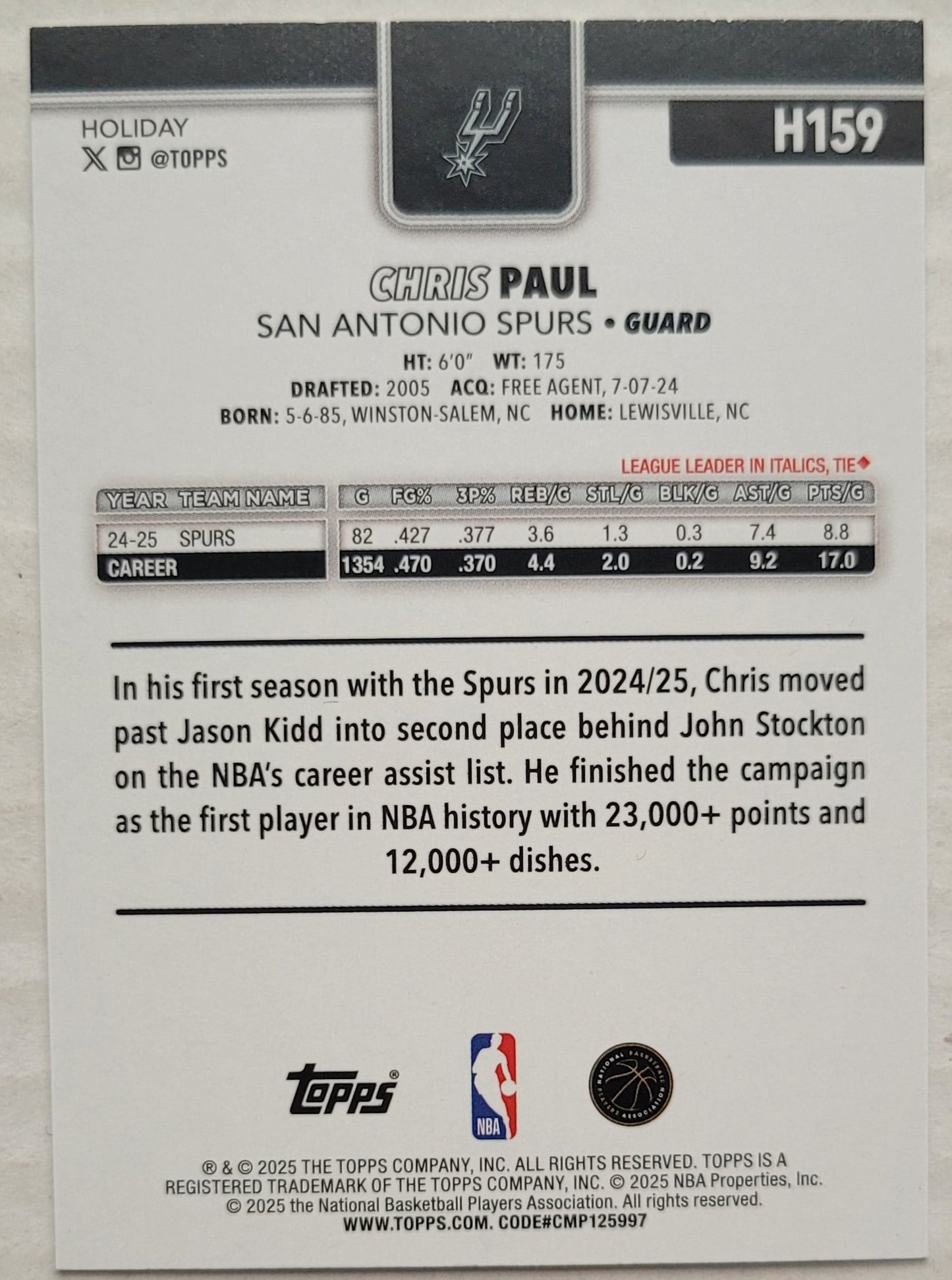 Chris Paul - 2025-26 Topps Holiday #H159