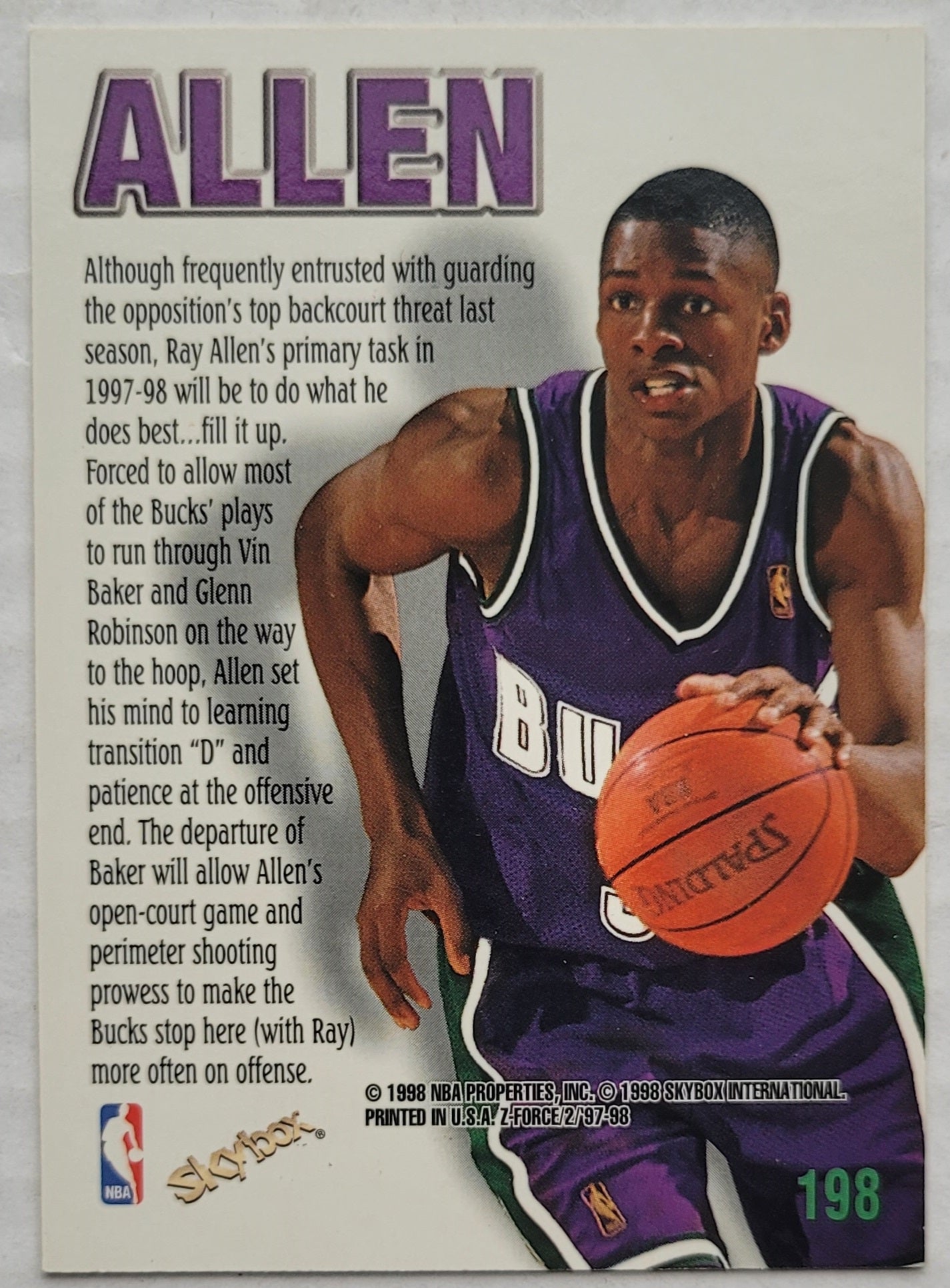 Ray Allen - 1997-98 Z-Force #198 ZUP