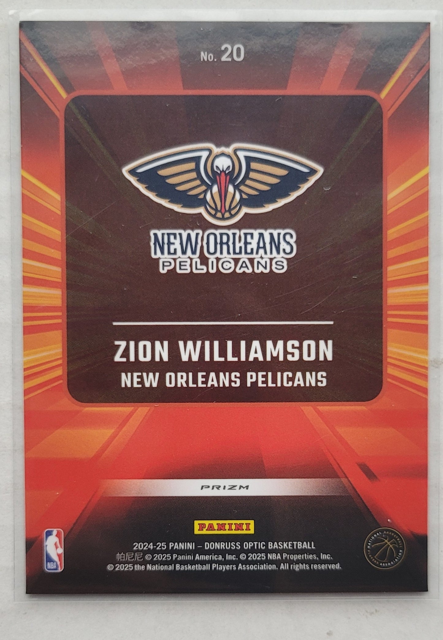 Zion Williamson - 2024-25 Donruss Optic Express Lane Purple #20