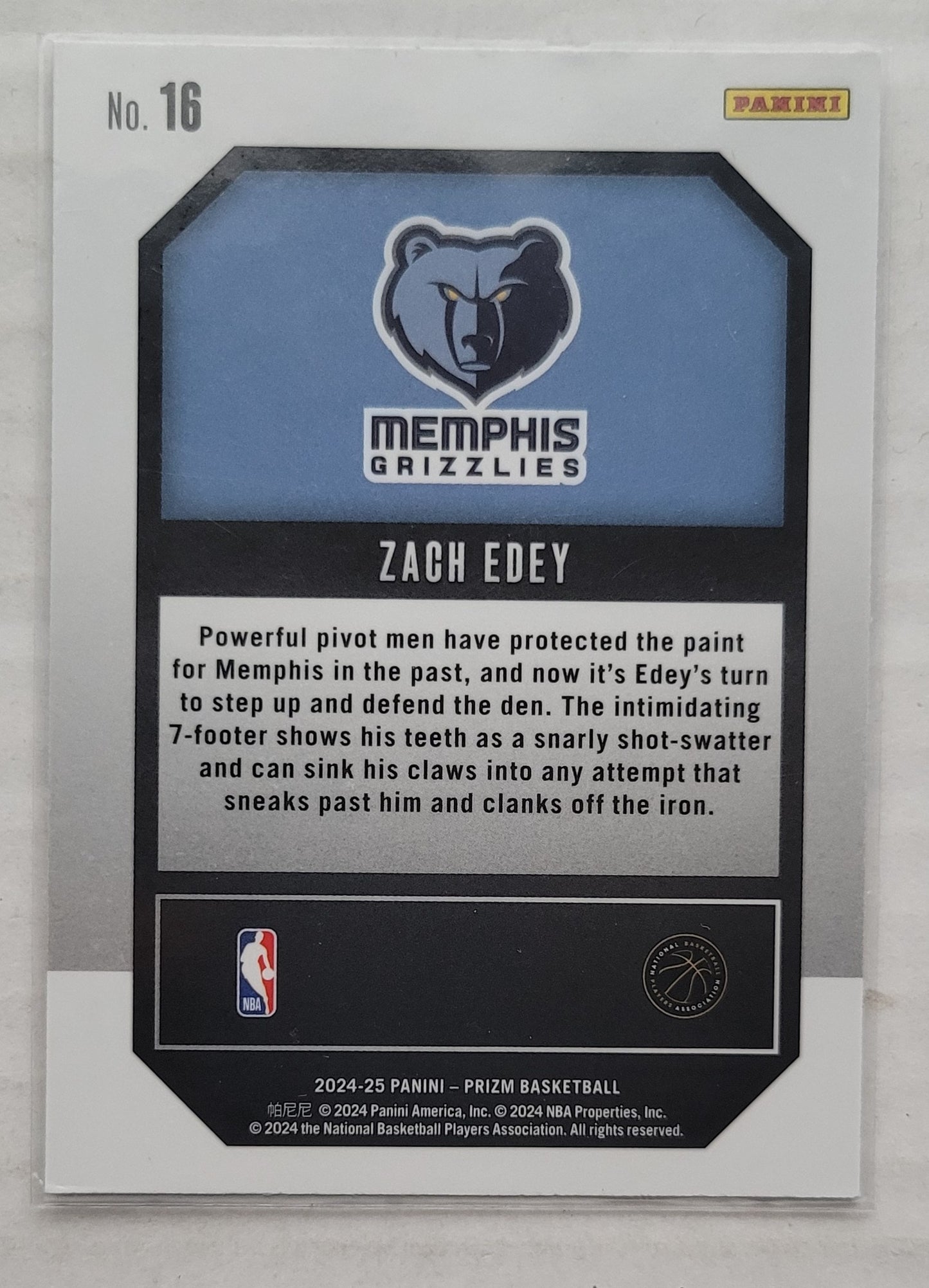 Zach Edey - 2024-25 Panini Prizm Emergent #16