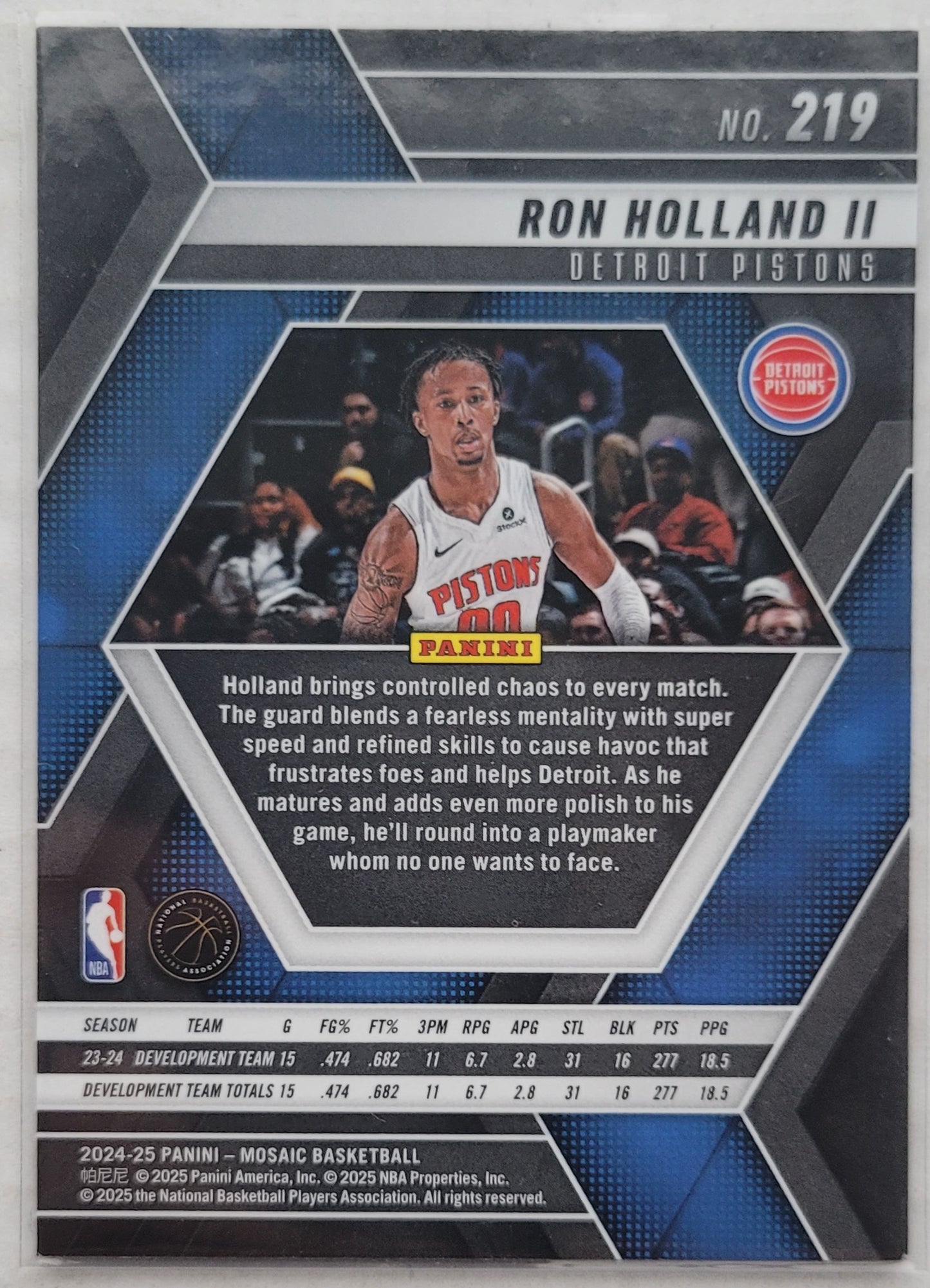 Ron Holland II - 2024-25 Panini Mosaic #219 RC