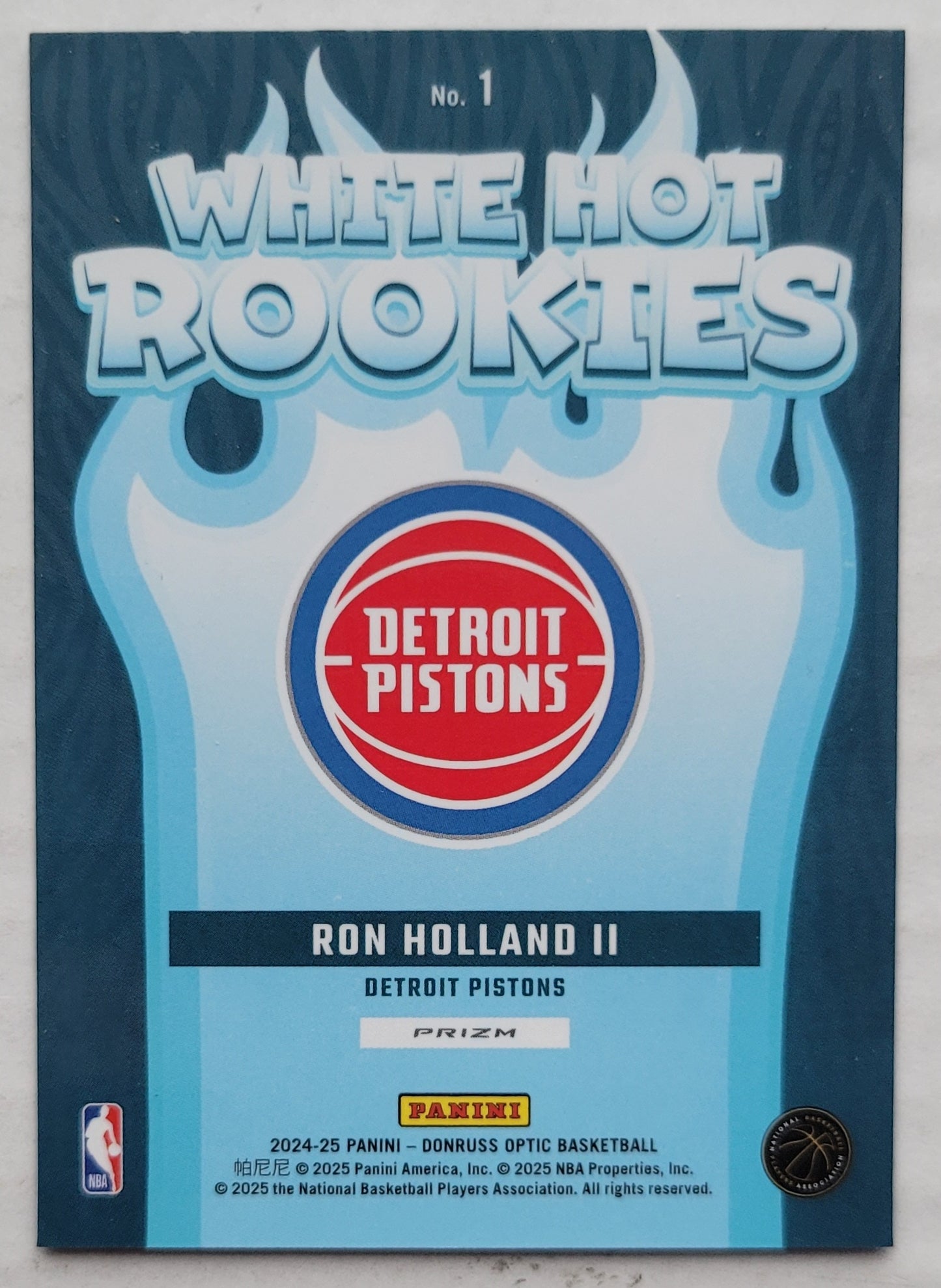 Ron Holland II - 2024-25 Donruss Optic White Hot Rookies Purple #1