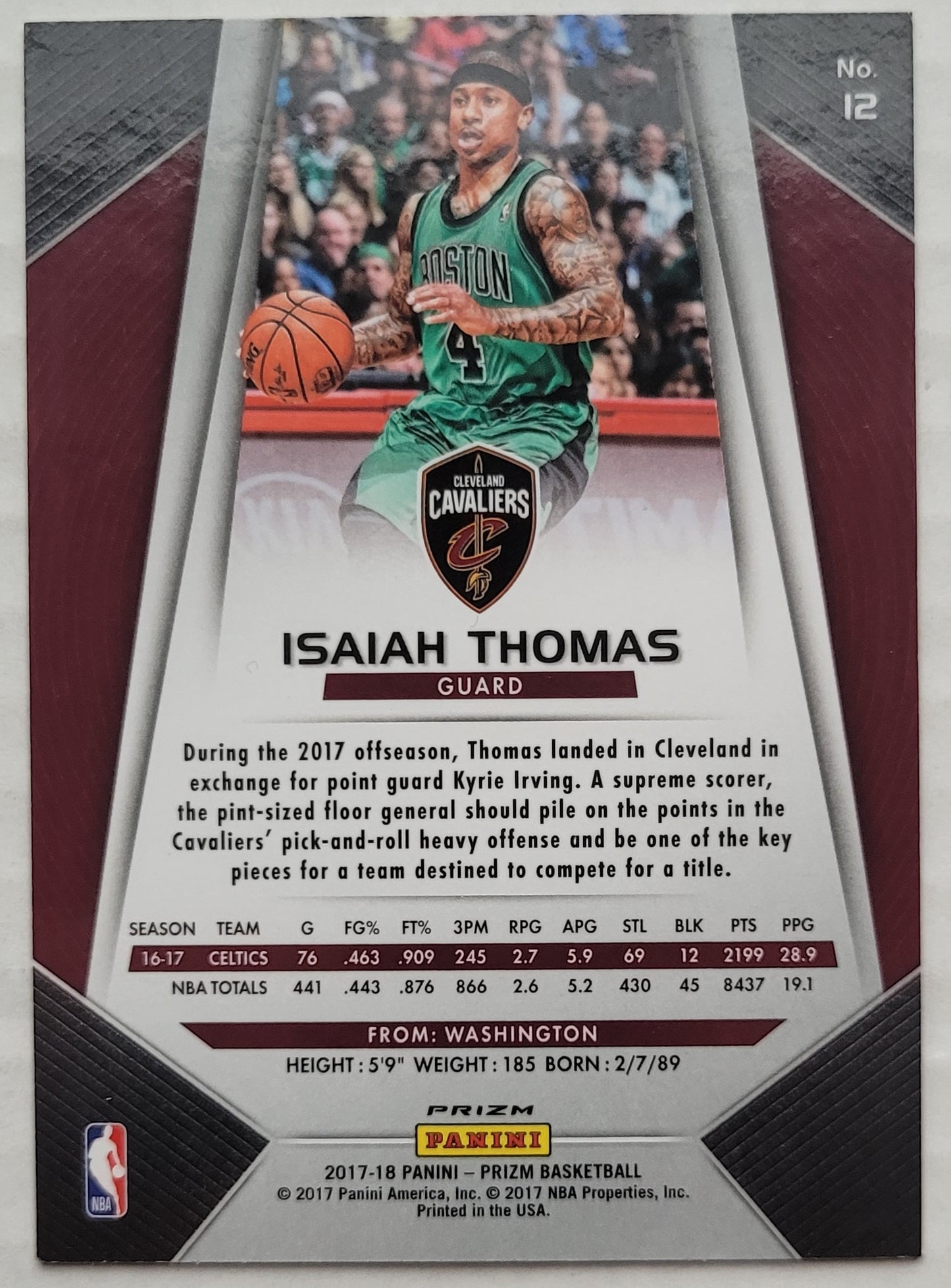 Isaiah Thomas - 2017-18 Panini Prizm Prizms Silver #12