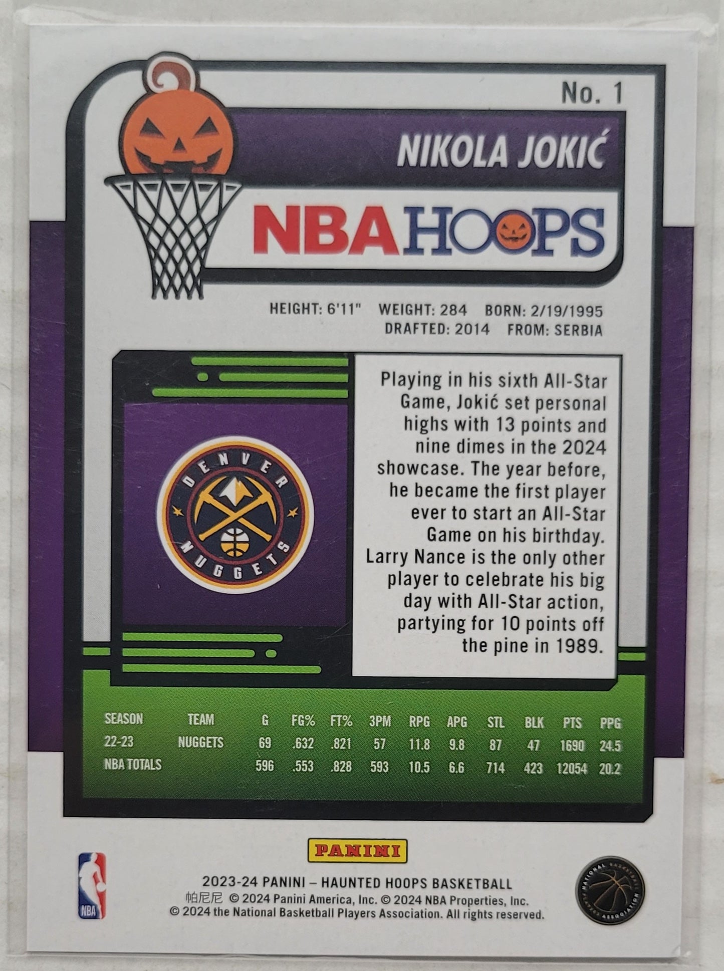 Nikola Jokic - 2023-24 Hoops Haunted Hoops Orange #1