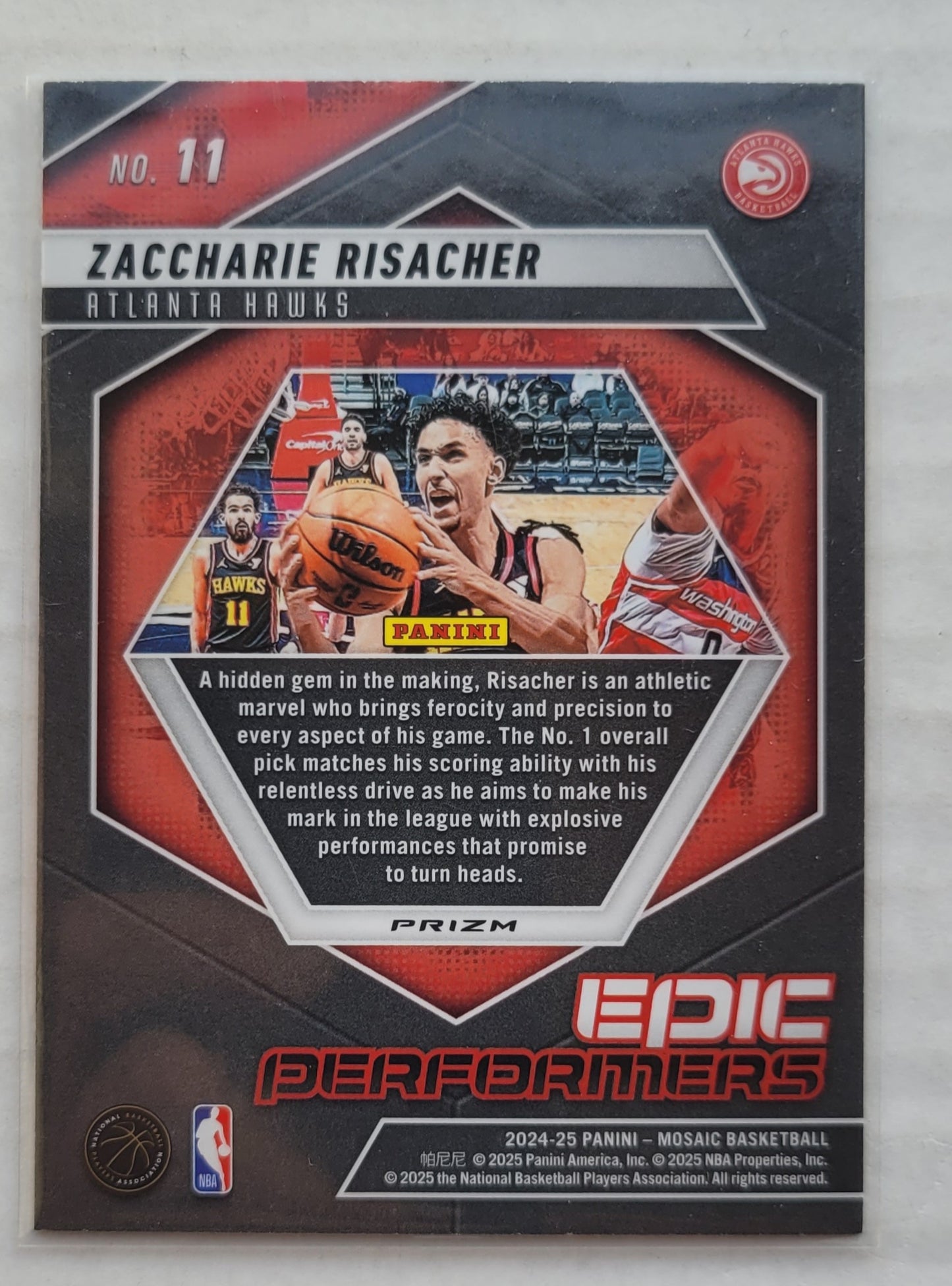 Zaccharie Risacher - 2024-25 Panini Mosaic Epic Performers Mosaic Green #11