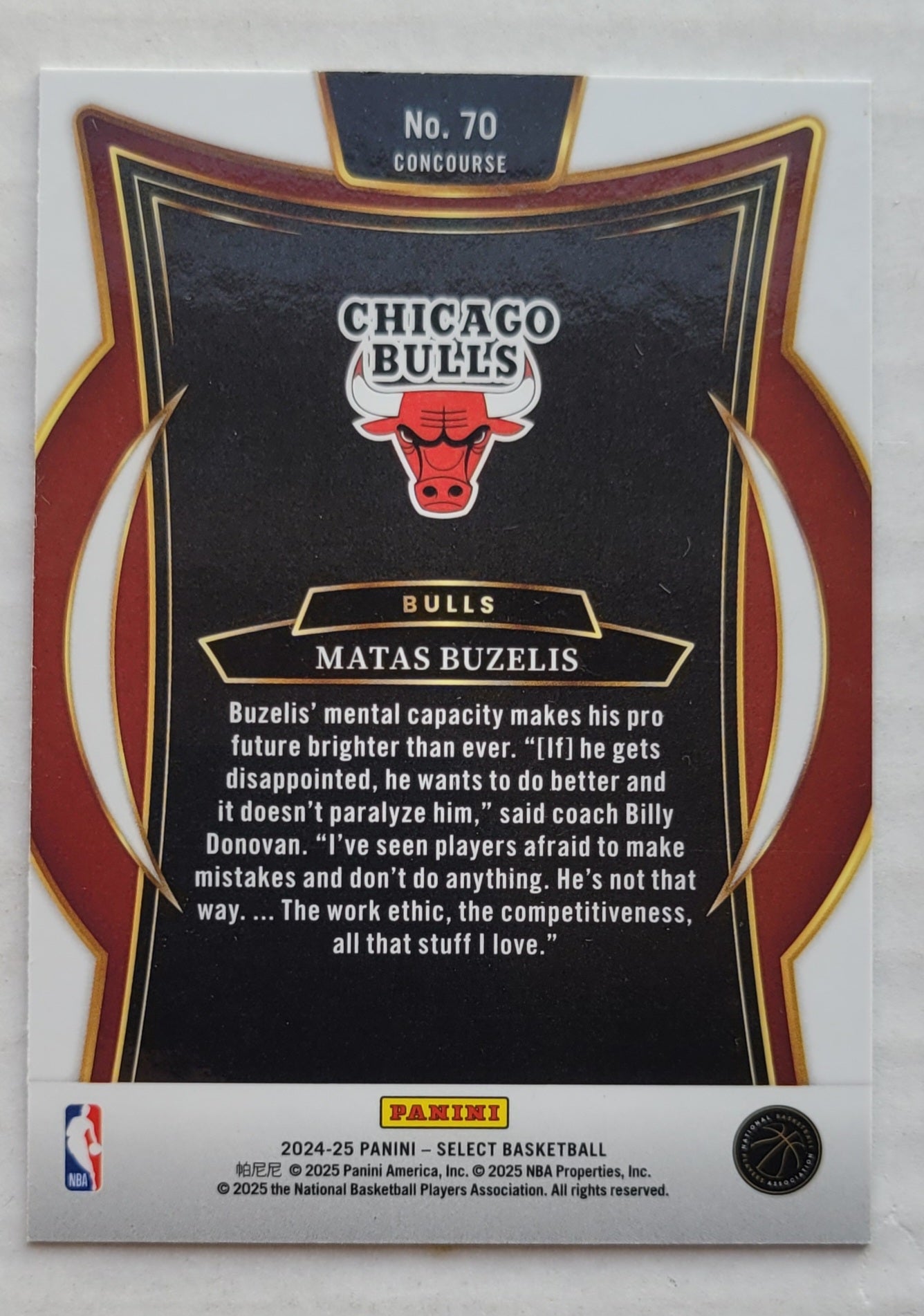 Matas Buzelis - 2024-25 Select Blue #70 RC