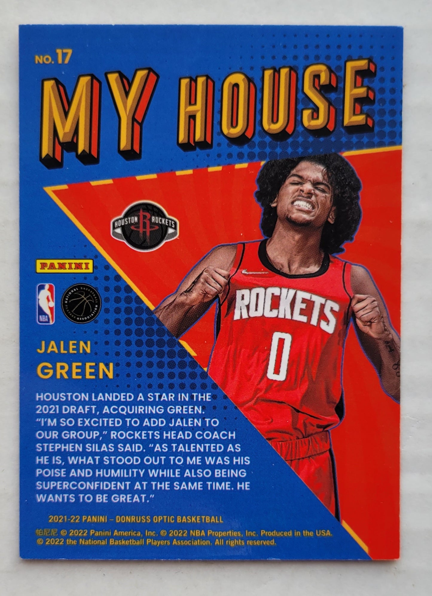 Jalen Green - 2021-22 Donruss Optic My House #17