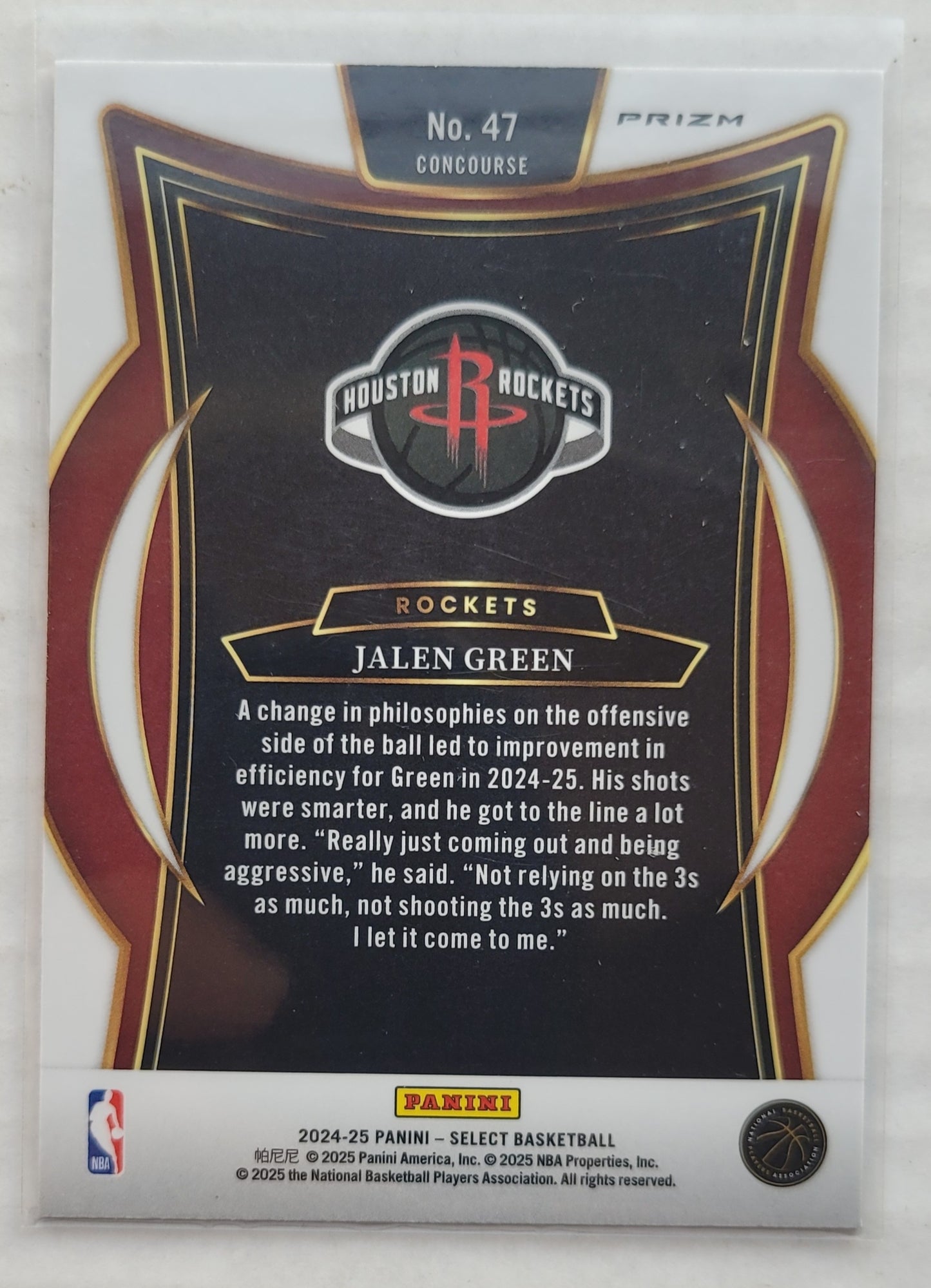 Jalen Green - 2024-25 Select Red Cracked Ice Prizms #47