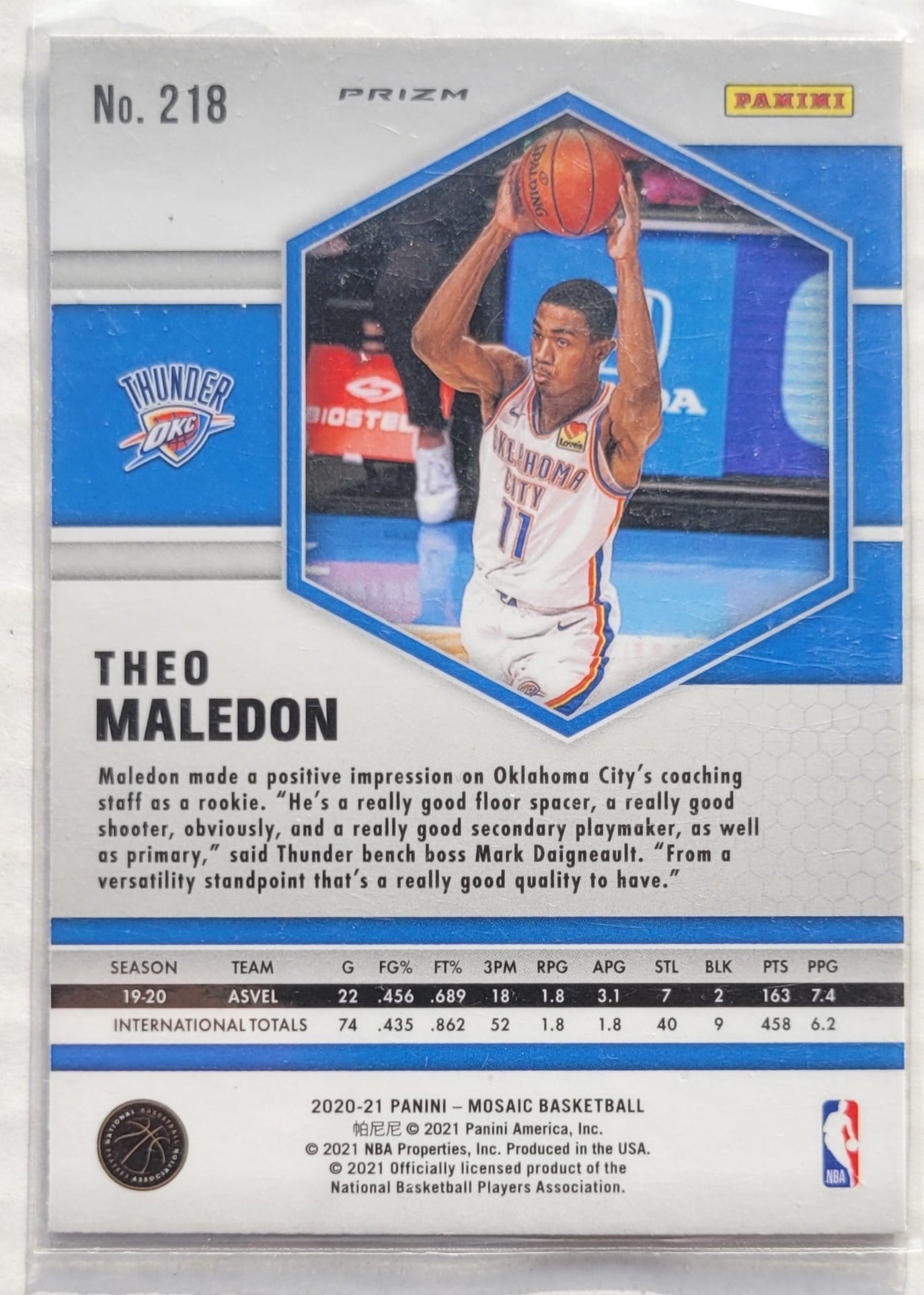 Theo Maledon - 2020-21 Panini Mosaic Mosaic Camo Pink #218 RC