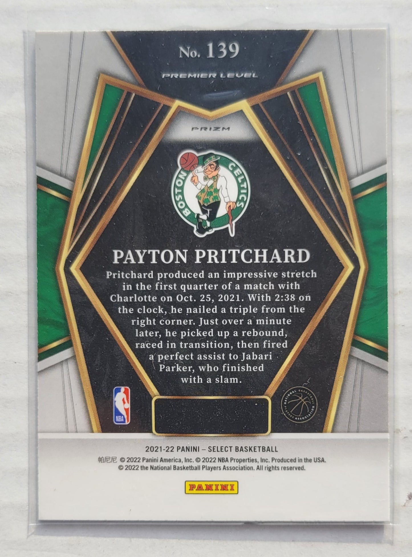 Payton Pritchard - 2021-22 Select Prizms Blue Shimmer #139