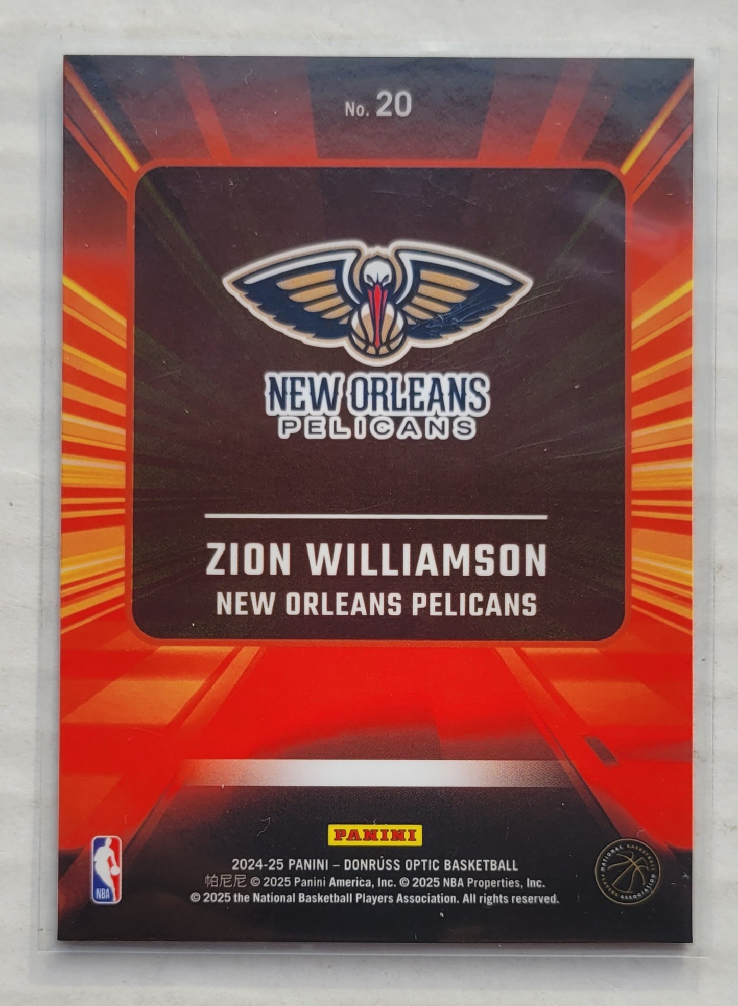 Zion Williamson - 2024-25 Donruss Optic Express Lane #20