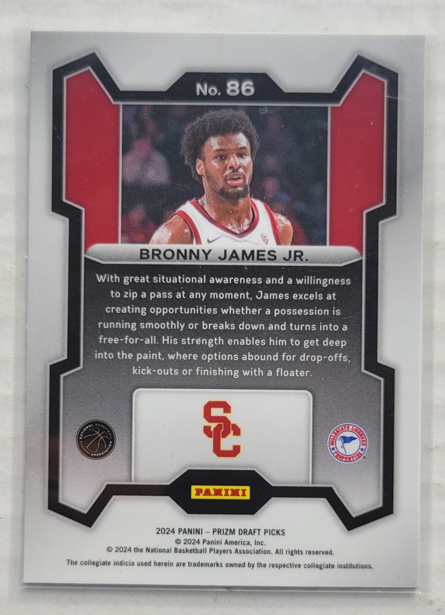 Bronny James Jr. - 2024-25 Panini Prizm Draft Picks #86 RC