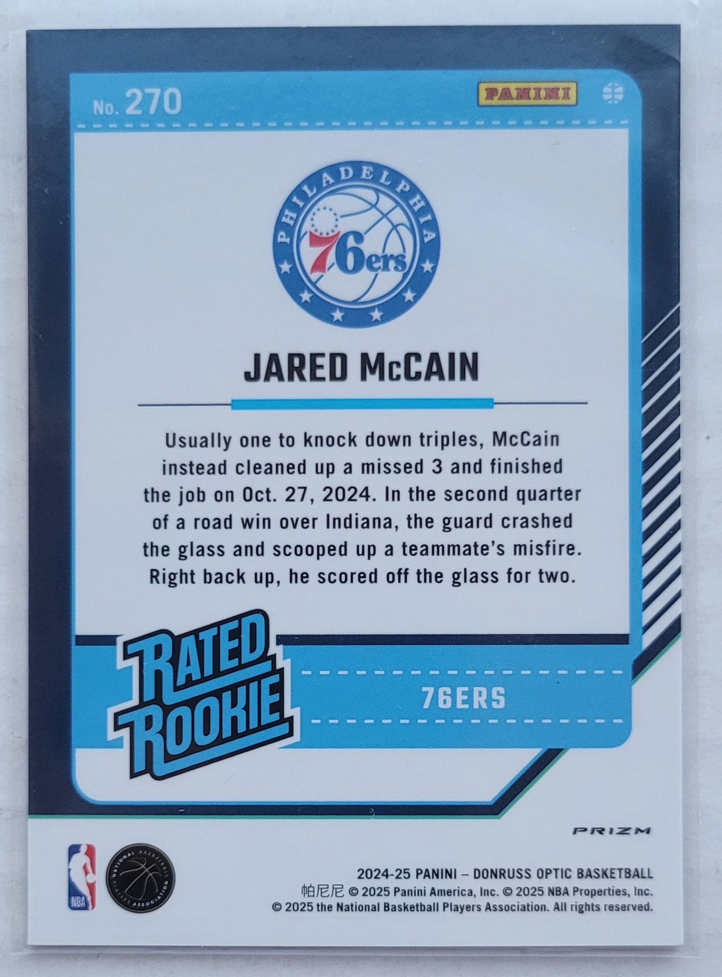 Jared McCain - 2024-25 Donruss Optic Holo #270 RR RC