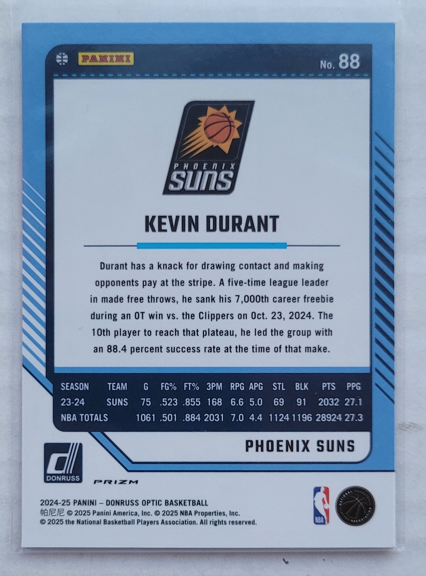 Kevin Durant - 2024-25 Donruss Optic Holo #88