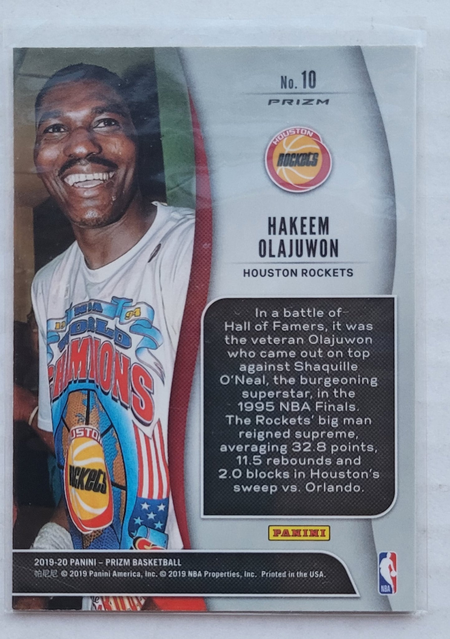 Hakeem Olajuwon - 2019-20 Panini Prizm NBA Finalists Prizms Silver #10