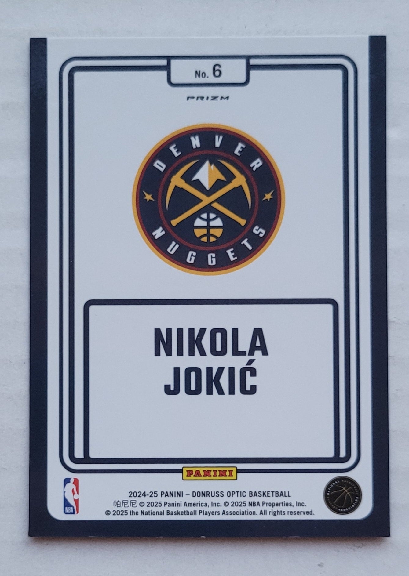 Nikola Jokic - 2024-25 Donruss Optic Winner Stays Purple #6