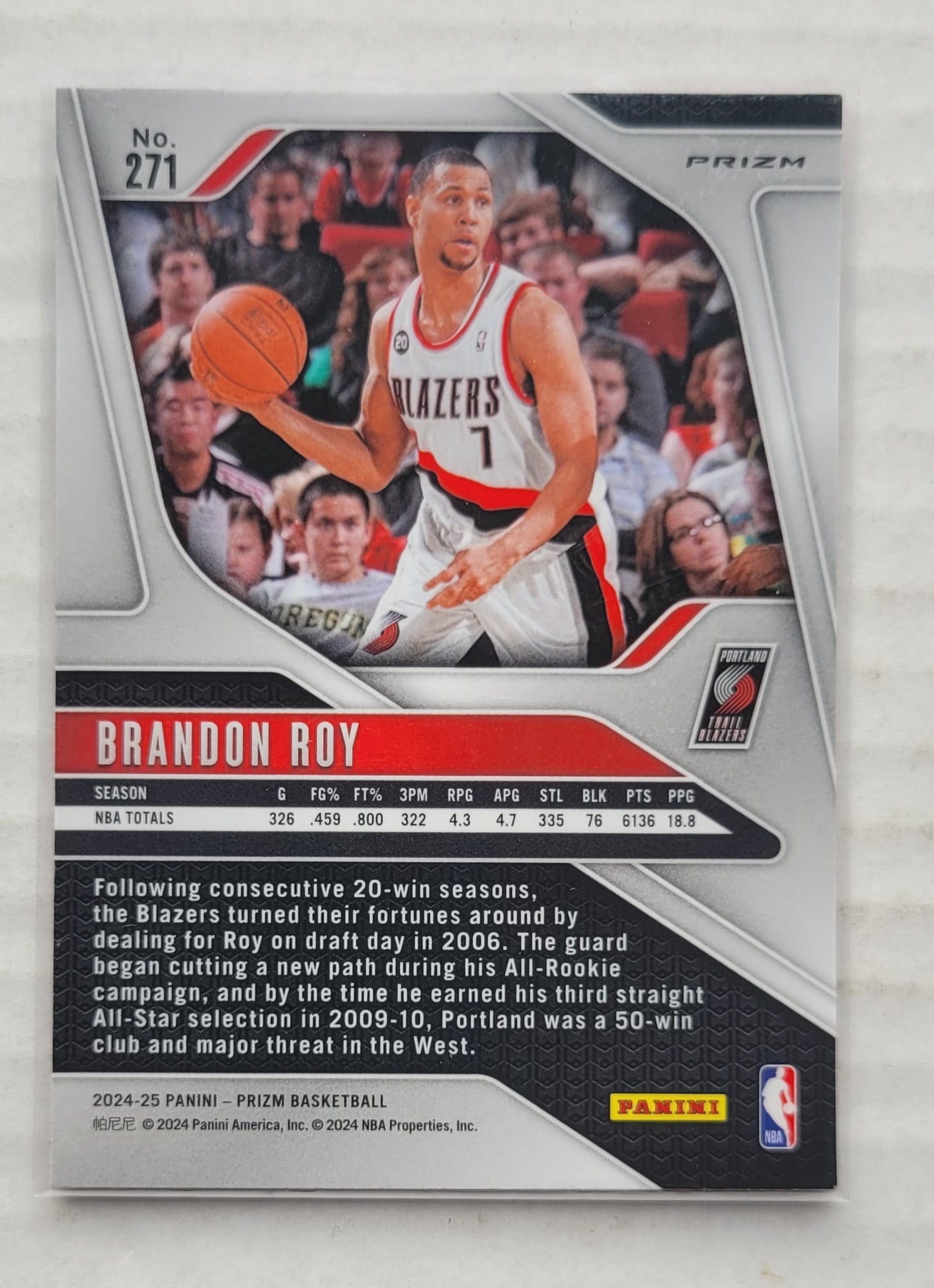 Brandon Roy - 2024-25 Panini Prizm Prizms Red Ice #271