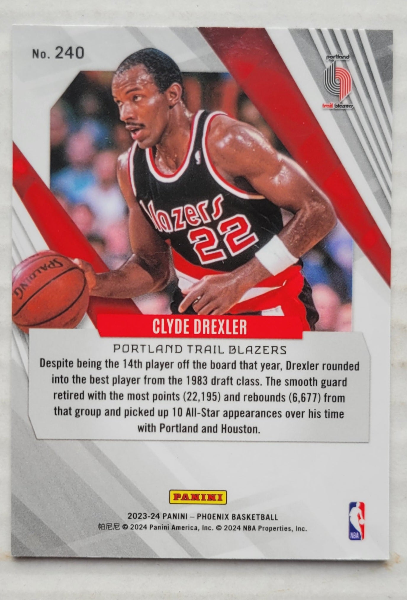 Clyde Drexler - 2023-24 Panini Phoenix Teal Lazer #240