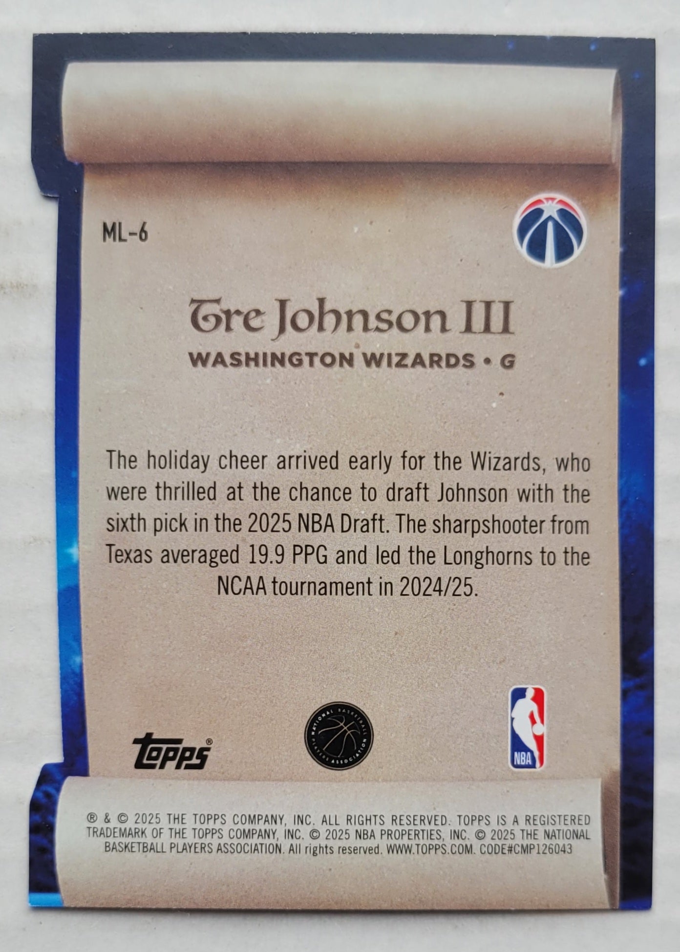 Tre Johnson III - 2025-26 Topps Holiday Making The Nice List #ML6