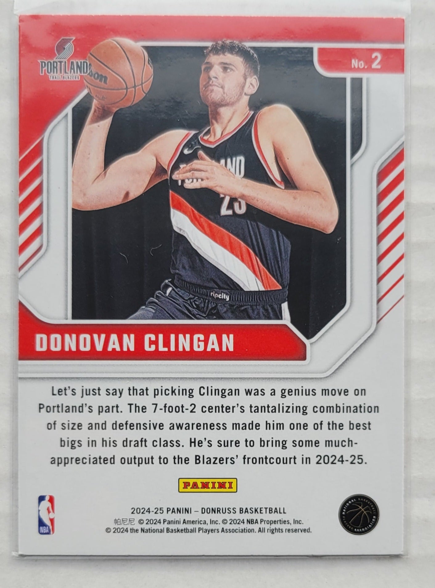 Donovan Clingan - 2024-25 Donruss Franchise Features #2
