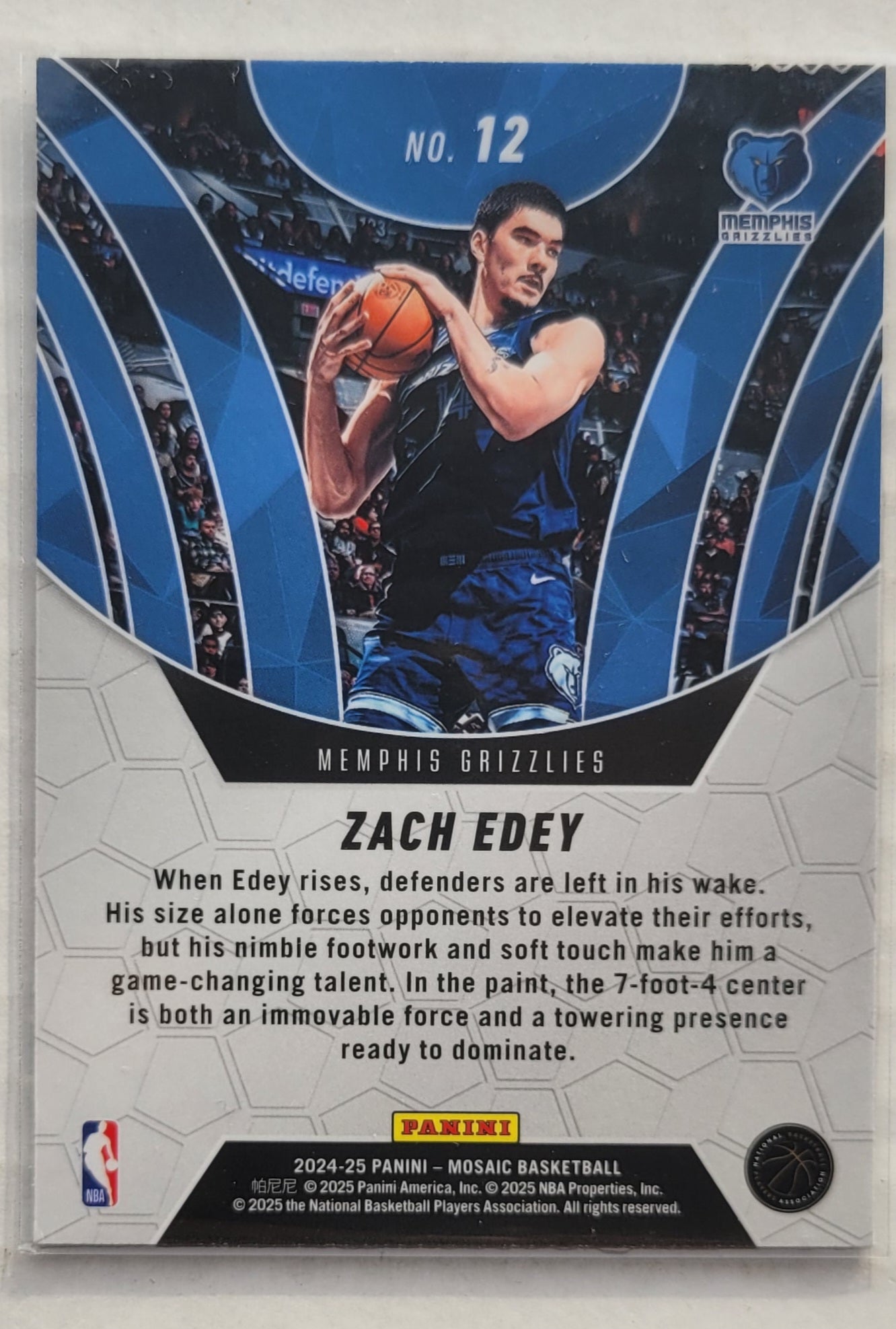 Zach Edey - 2024-25 Panini Mosaic Elevate #12