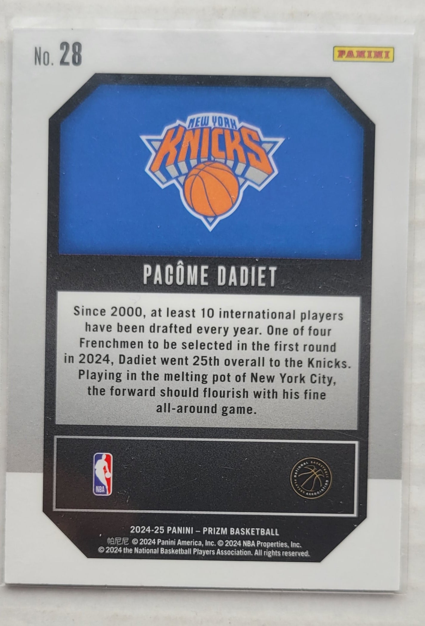 Pacome Dadiet - 2024-25 Panini Prizm Emergent #28