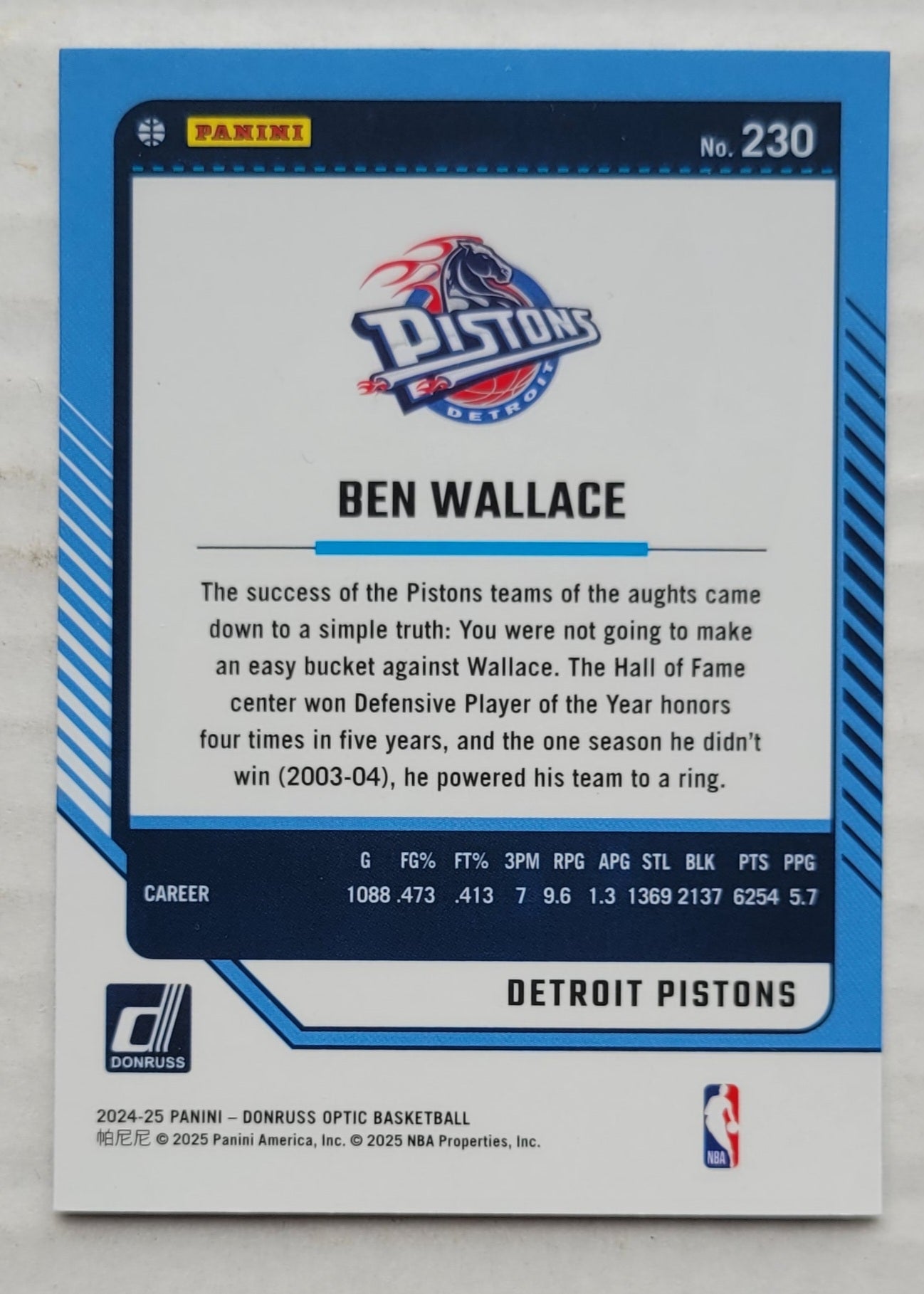 Ben Wallace - 2024-25 Donruss Optic #230 LGD