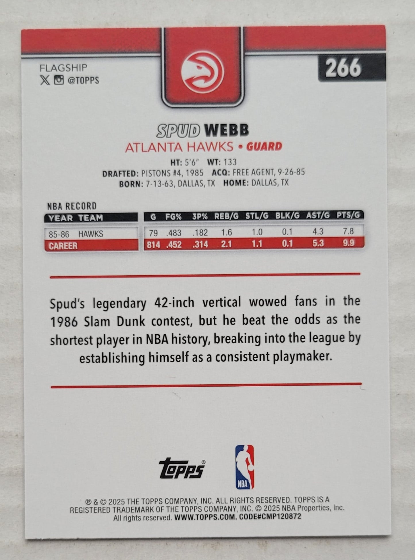 Spud Webb - 2025-26 Topps Season Tip Off #266