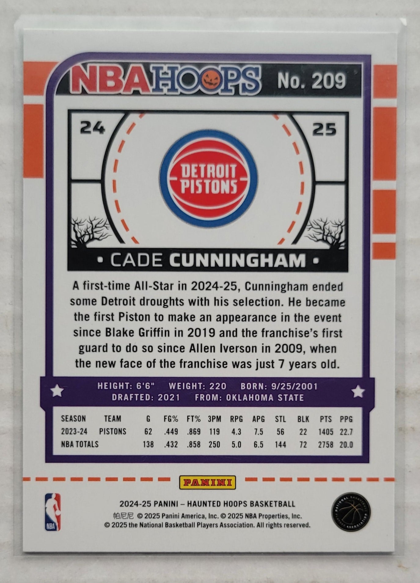 Cade Cunningham - 2024-25 Hoops Haunted Hoops Slime #209