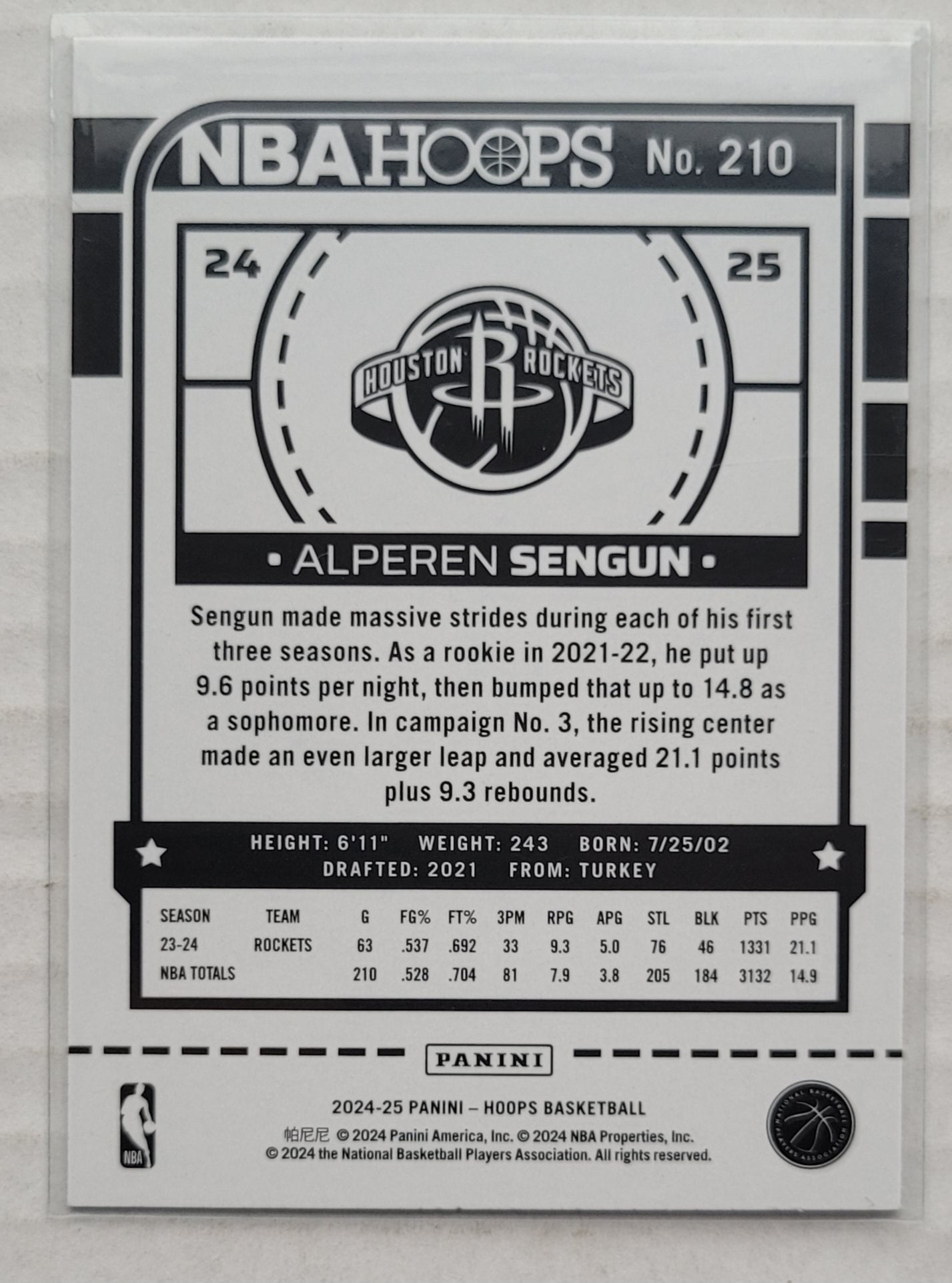 Alperen Sengun - 2024-25 Hoops Yellow #210