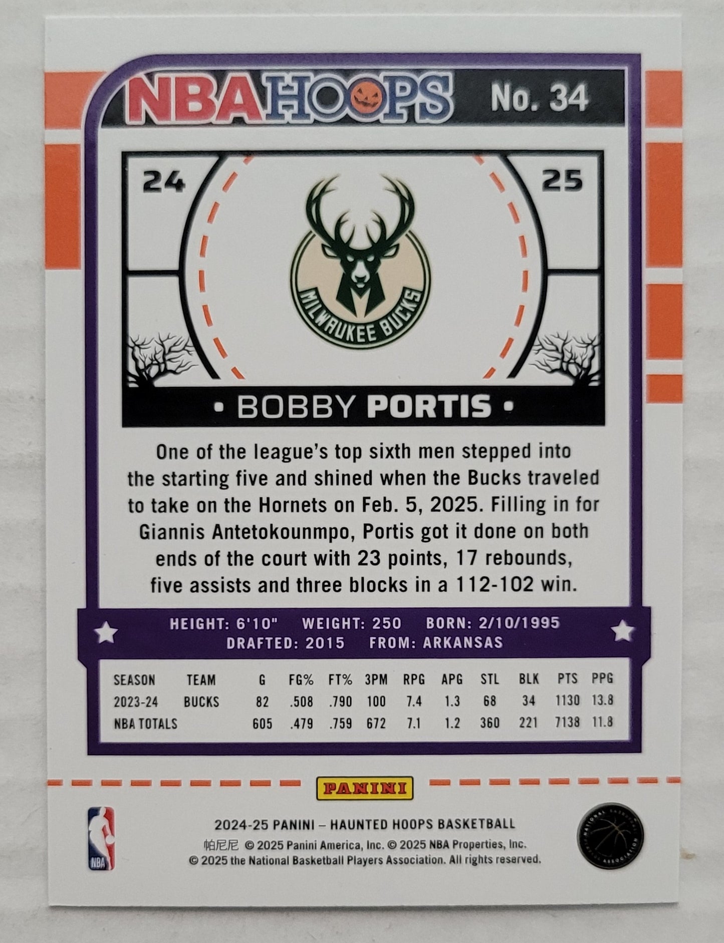 Bobby Portis - 2024-25 Hoops Haunted Hoops Holo Webs #34