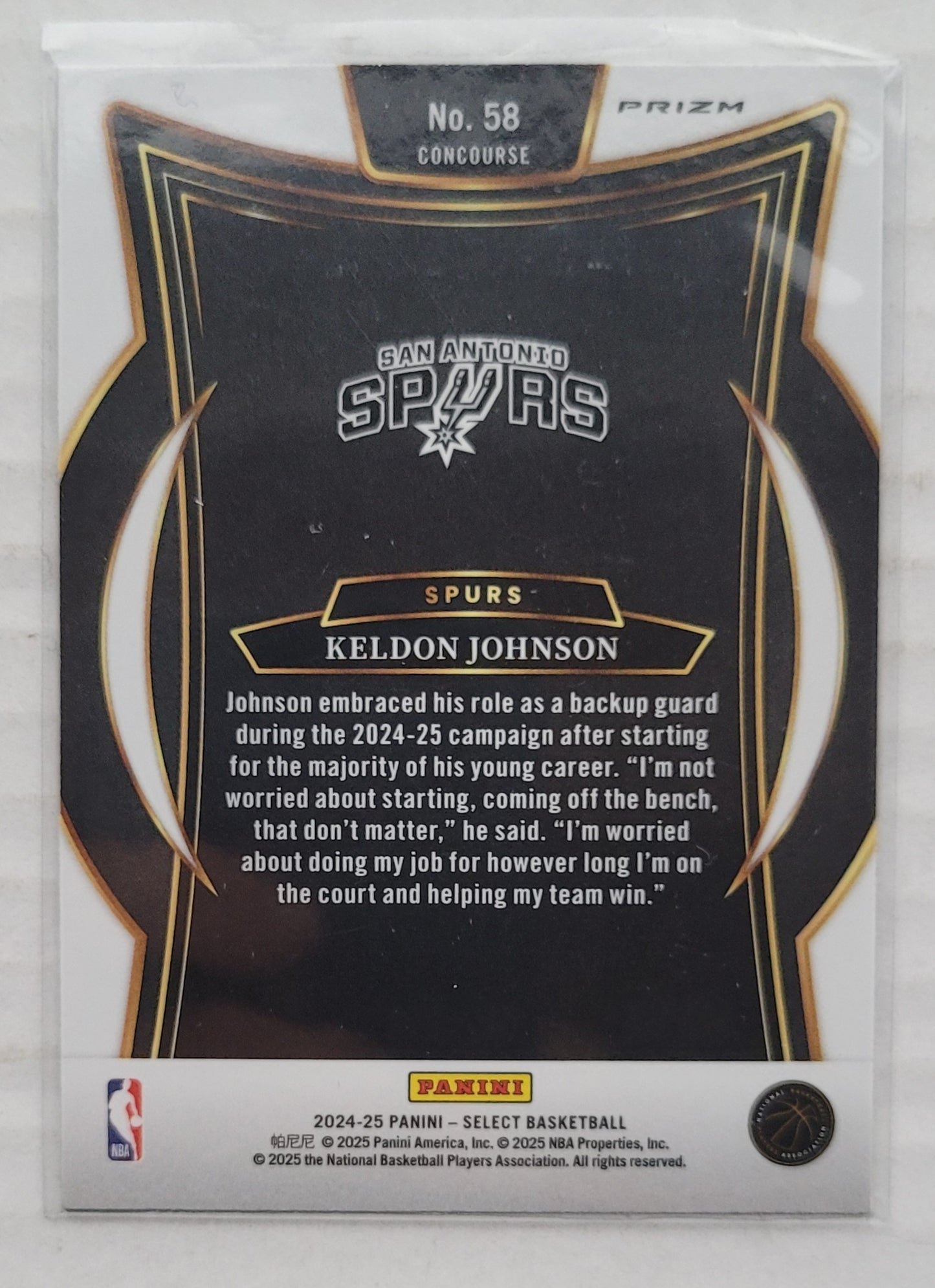 Keldon Johnson - 2024-25 Select Blue Cracked Ice Prizms #58