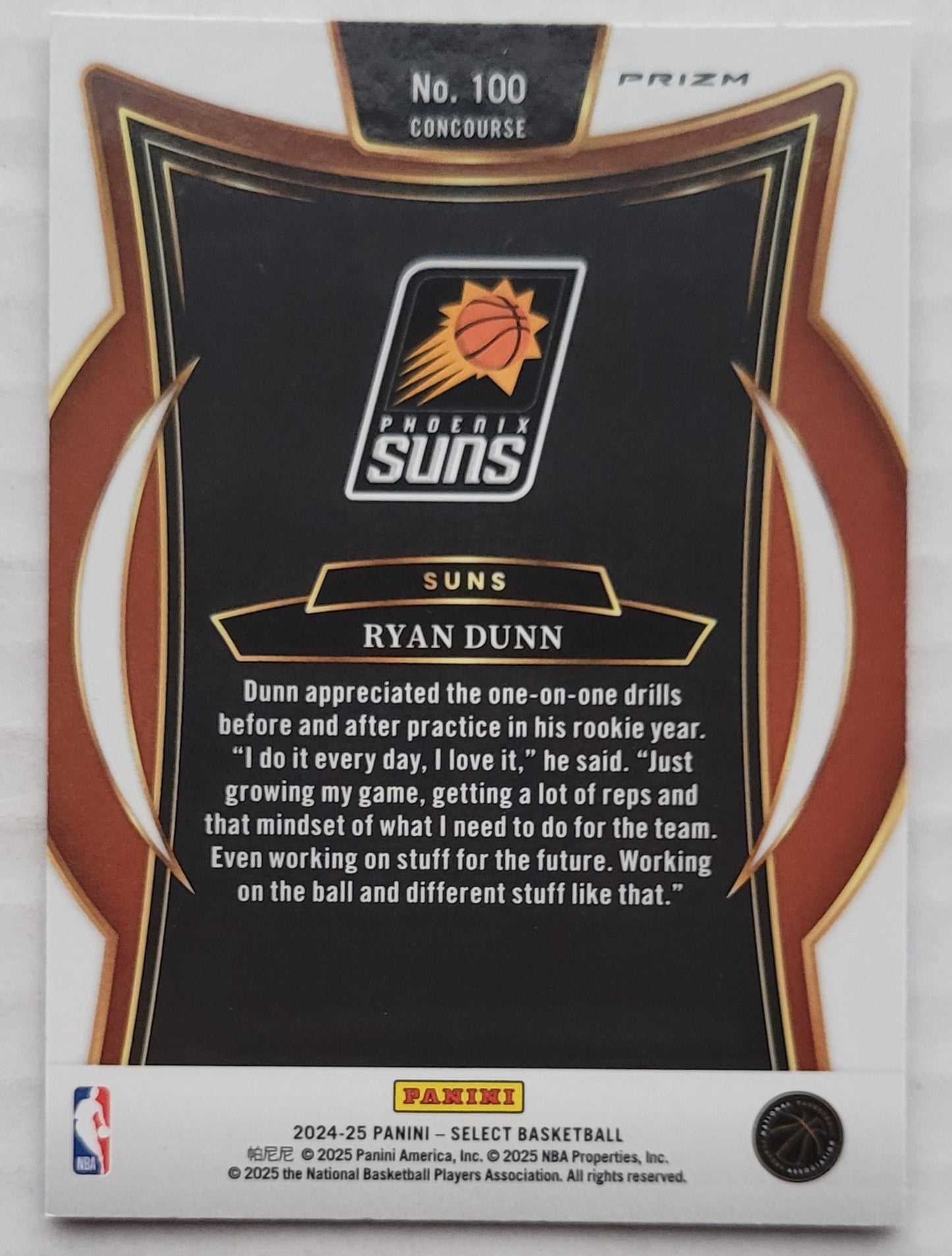 Ryan Dunn - 2024-25 Select Blue Prizms #100 RC