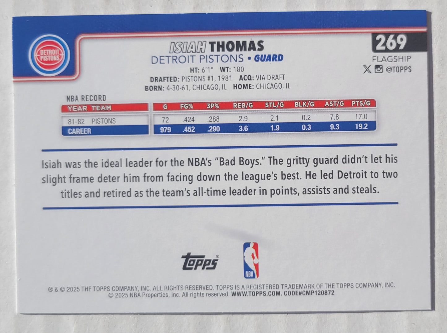 Isiah Thomas - 2025-26 Topps #269