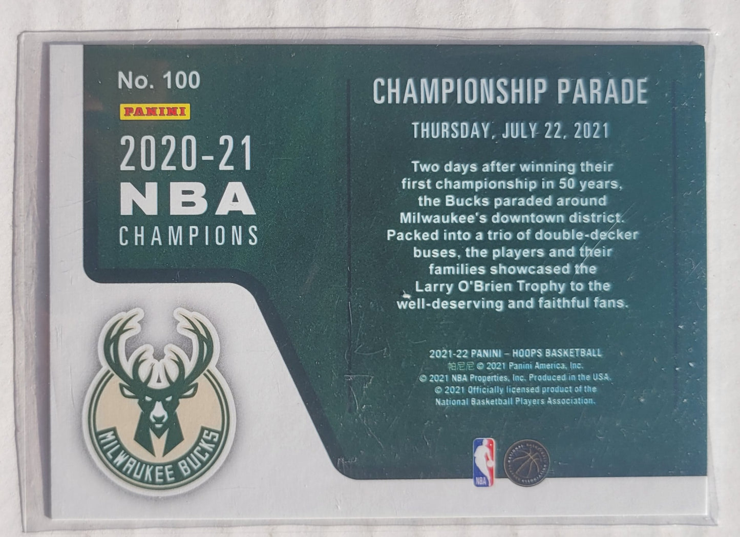 Milwaukee Bucks - 2021-22 Hoops Road to the Finals #100
