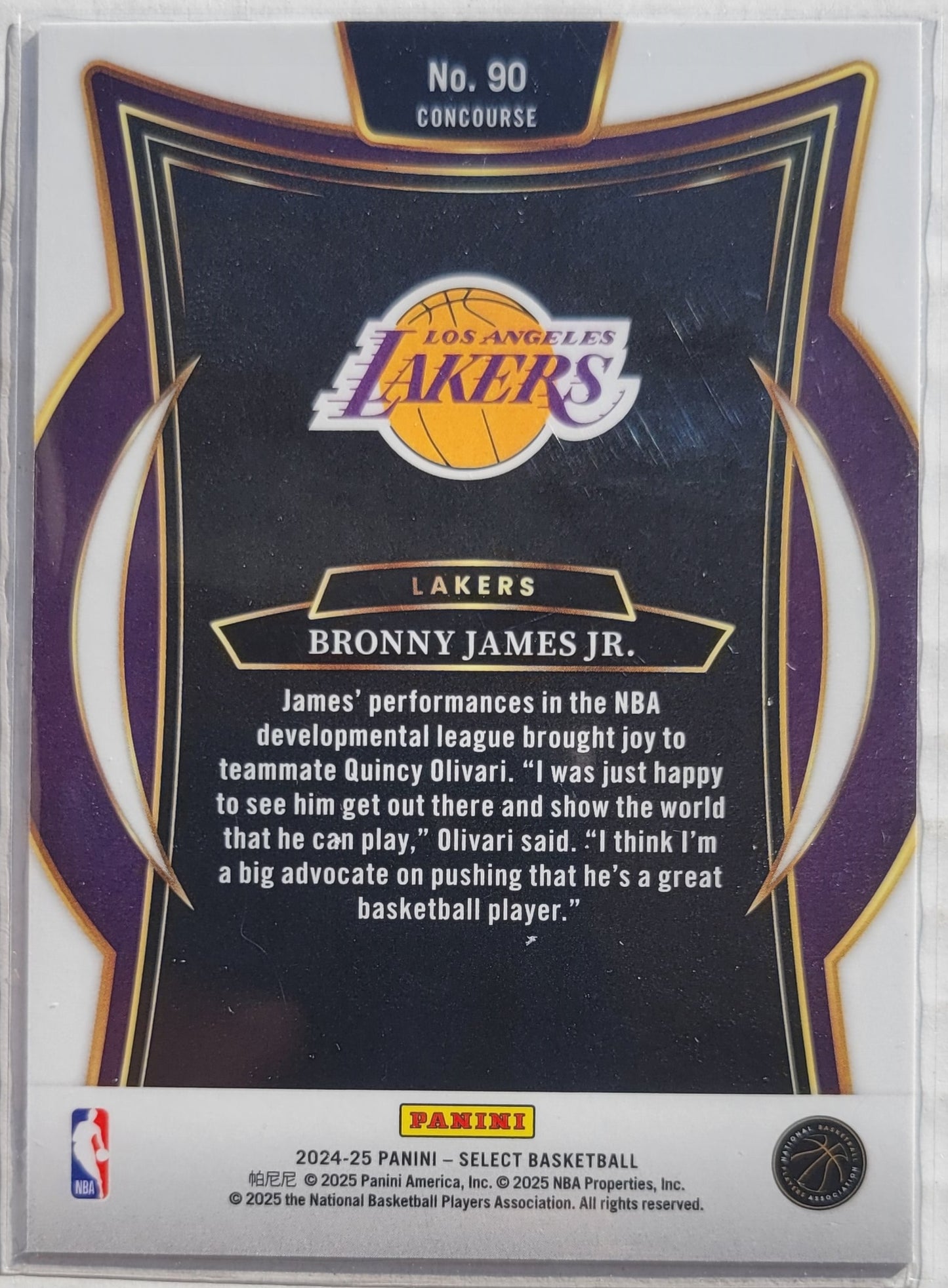 Bronny James Jr. - 2024-25 Select #90 RC