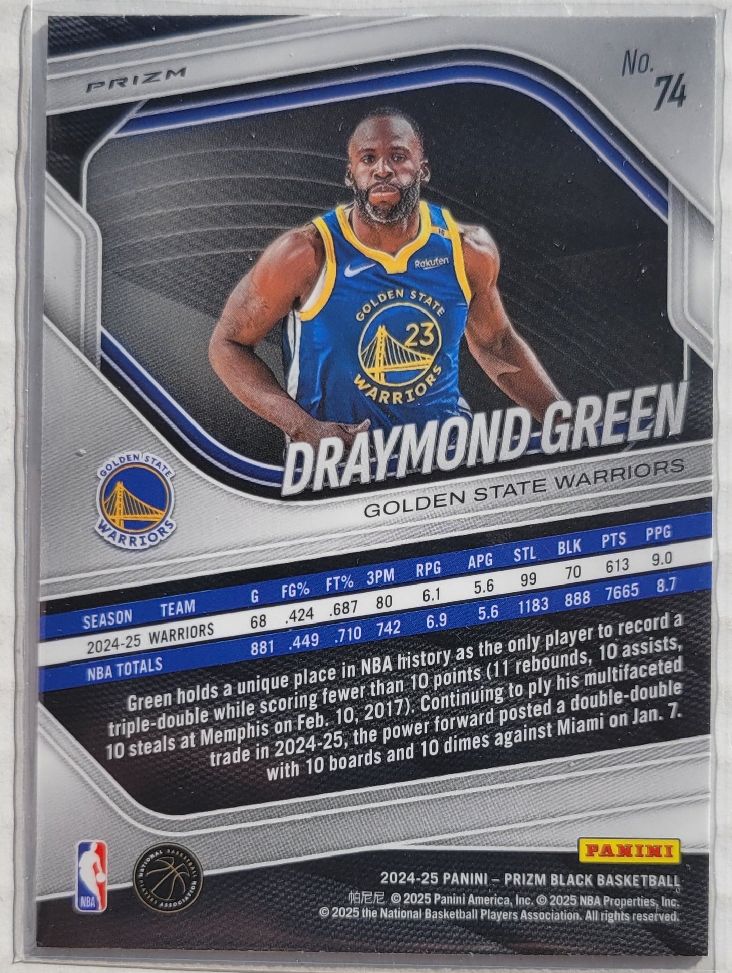 Draymond Green - 2024-25 Panini Prizm Black Prizms Silver #74