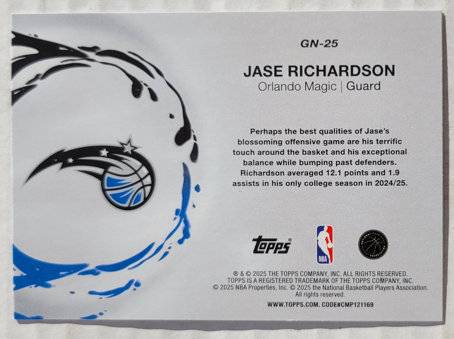 Jase Richardson - 2025-26 Topps Generation Now Holo Foil #GN25