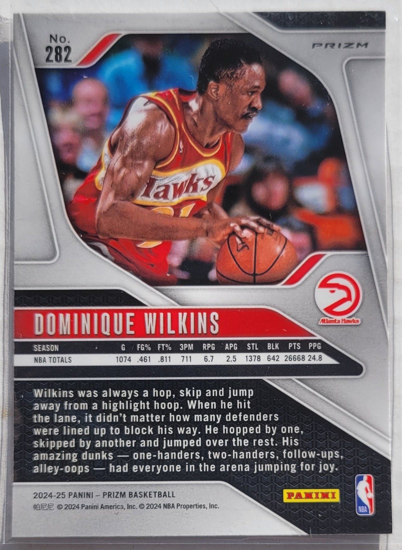 Dominique Wilkins - 2024-25 Panini Prizm Prizms Silver #282