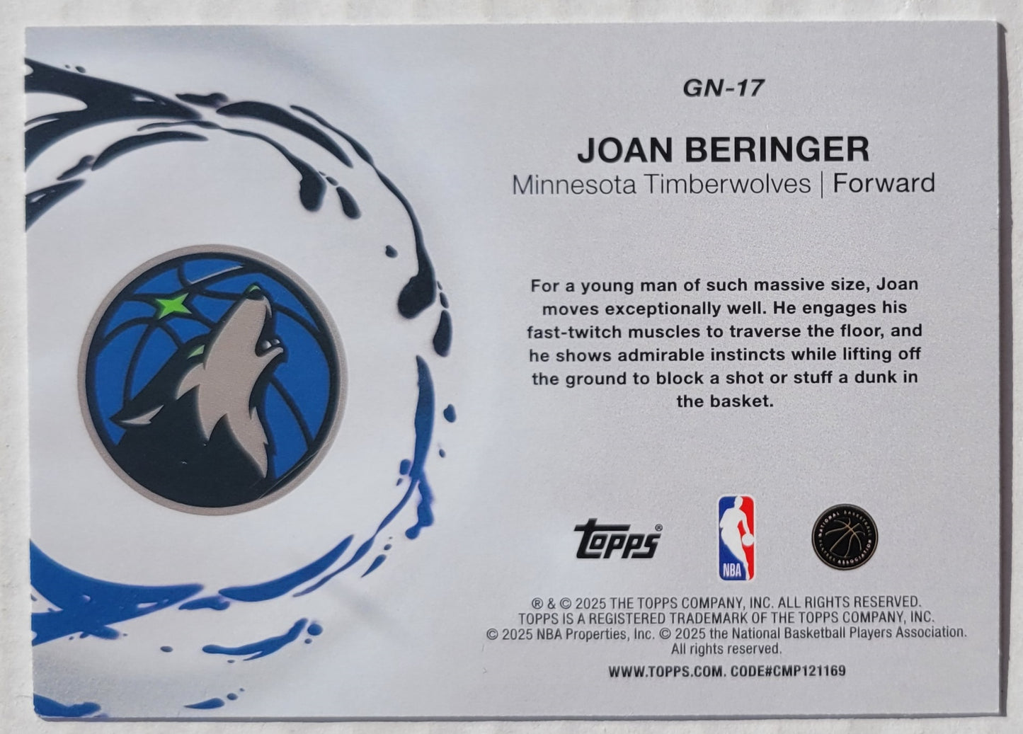 Joan Beringer - 2025-26 Topps Generation Now #GN17