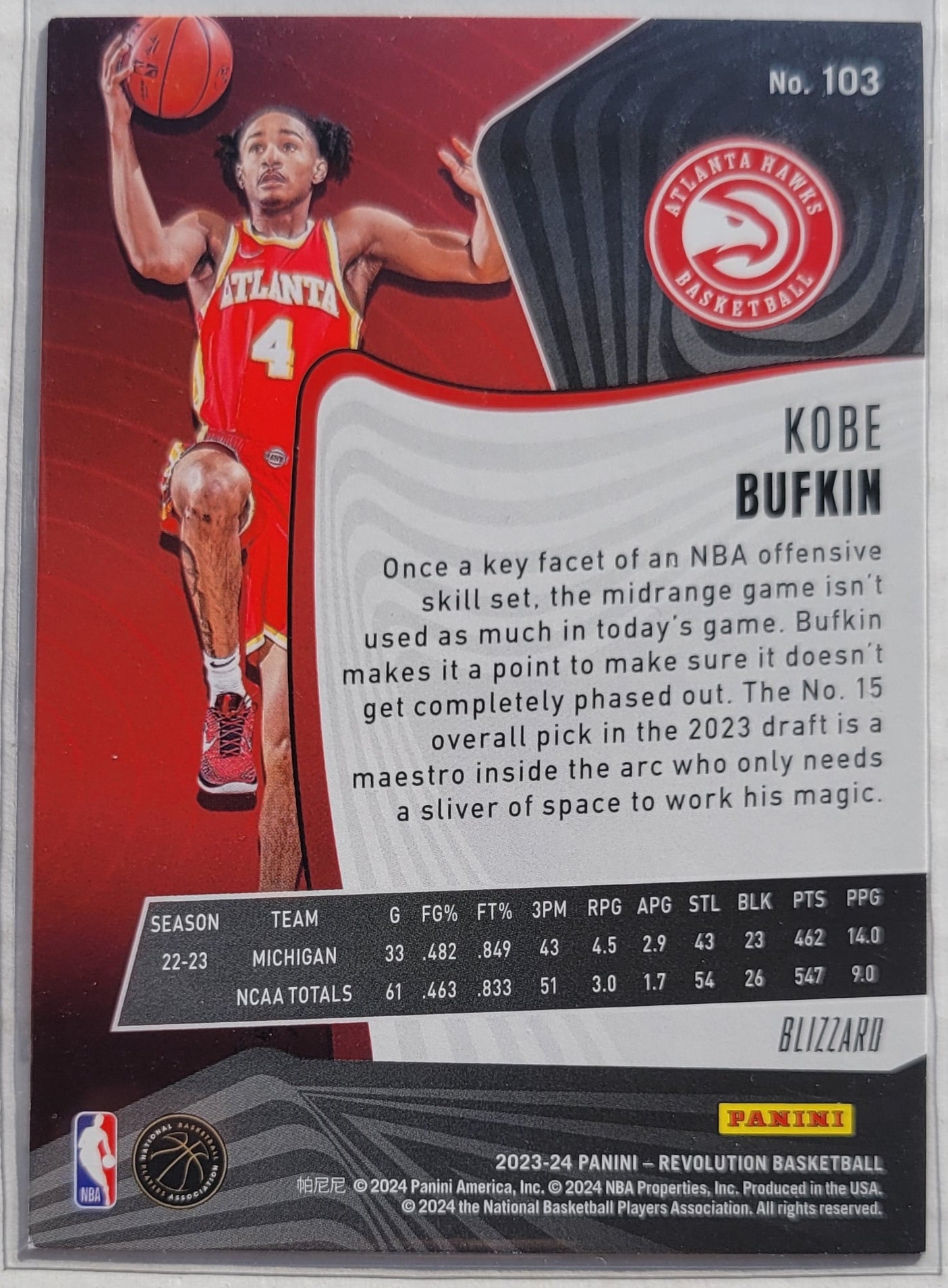 Kobe Bufkin - 2023-24 Panini Revolution Blizzard #103 RC
