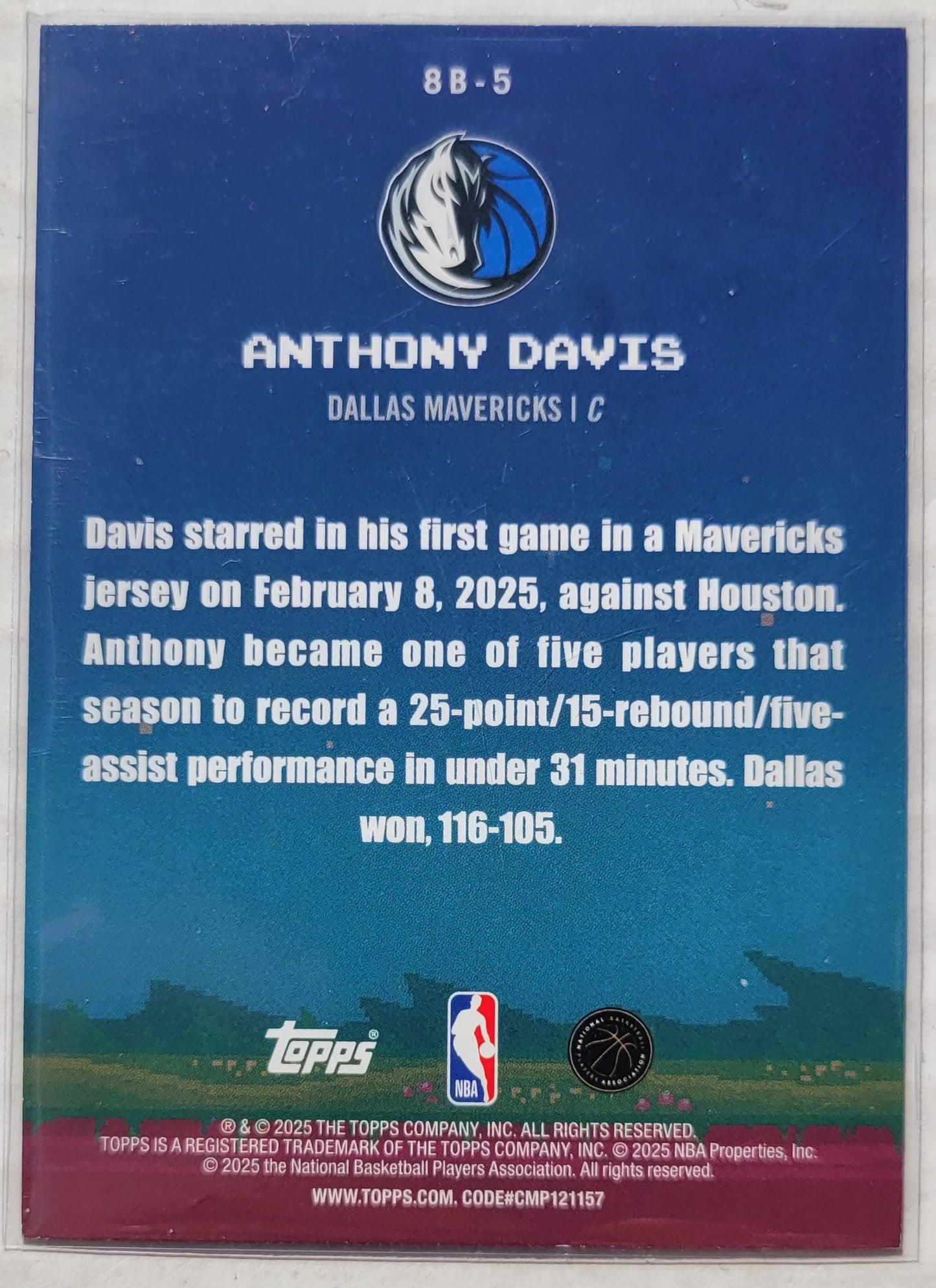 Anthony Davis - 2025-26 Topps 8-Bit Ballers Holo Foil #8B5