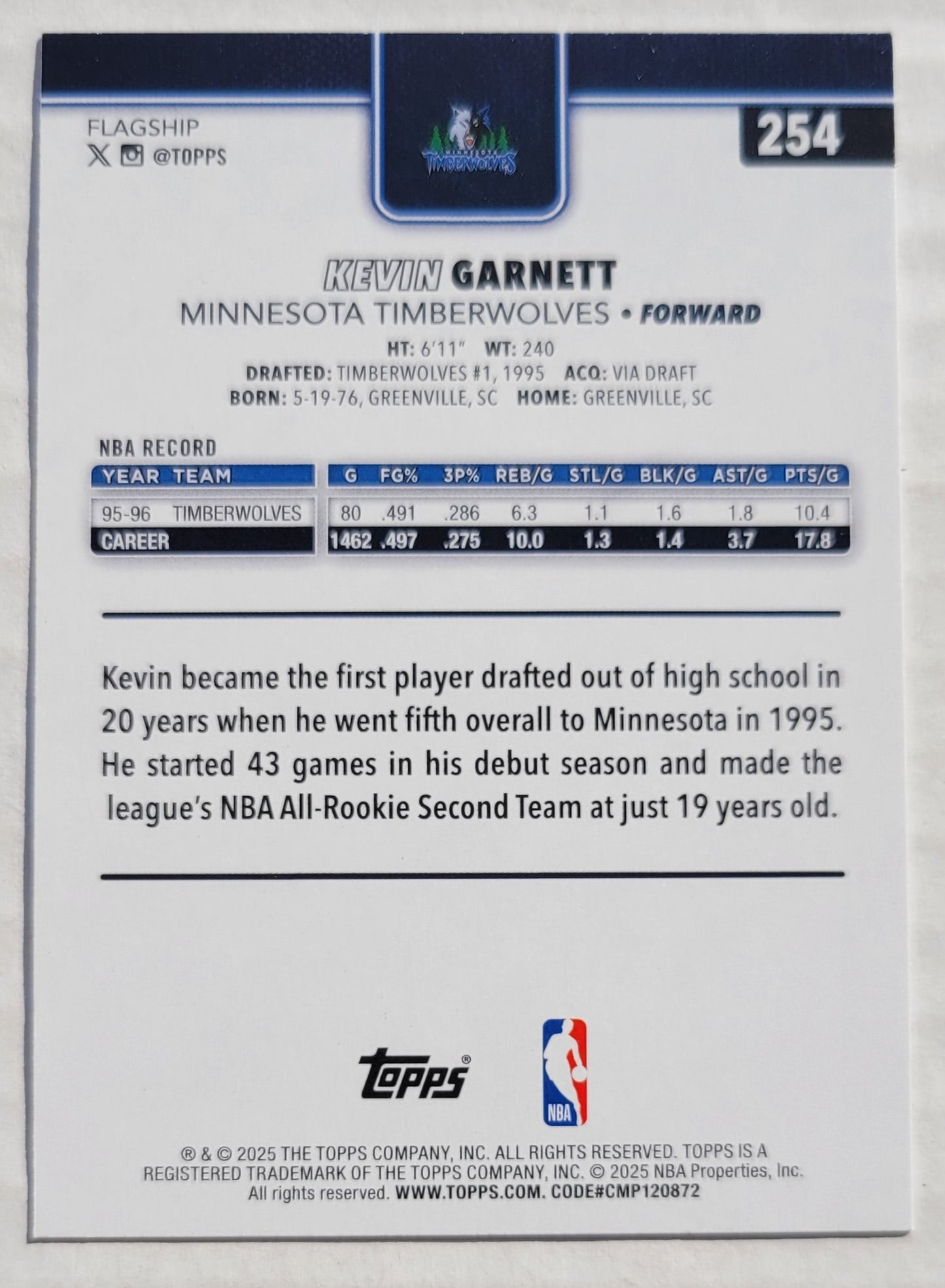 Kevin Garnett - 2025-26 Topps #254