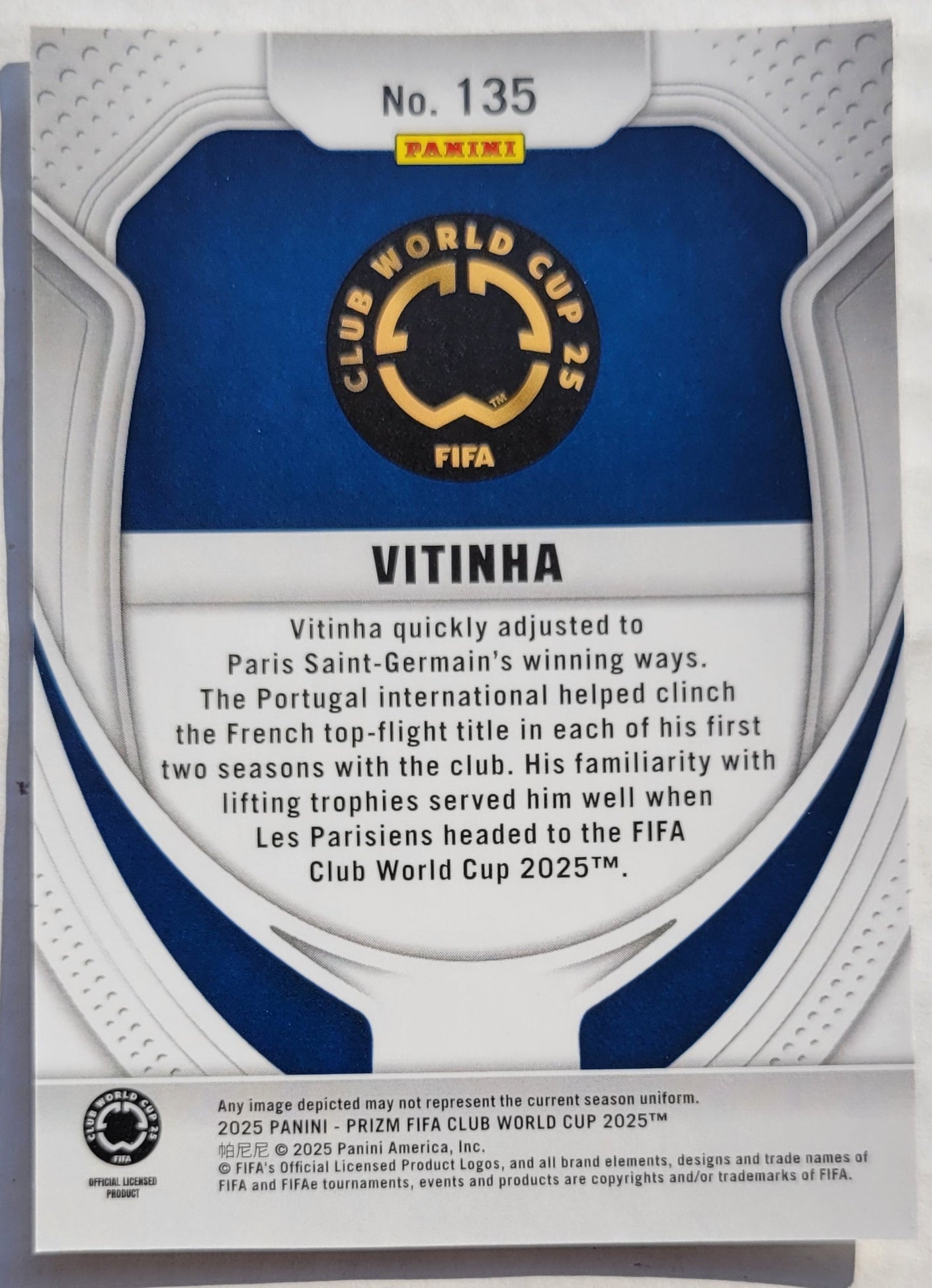 Vitinha - 2025 Panini Prizm FIFA Club World Cup #135