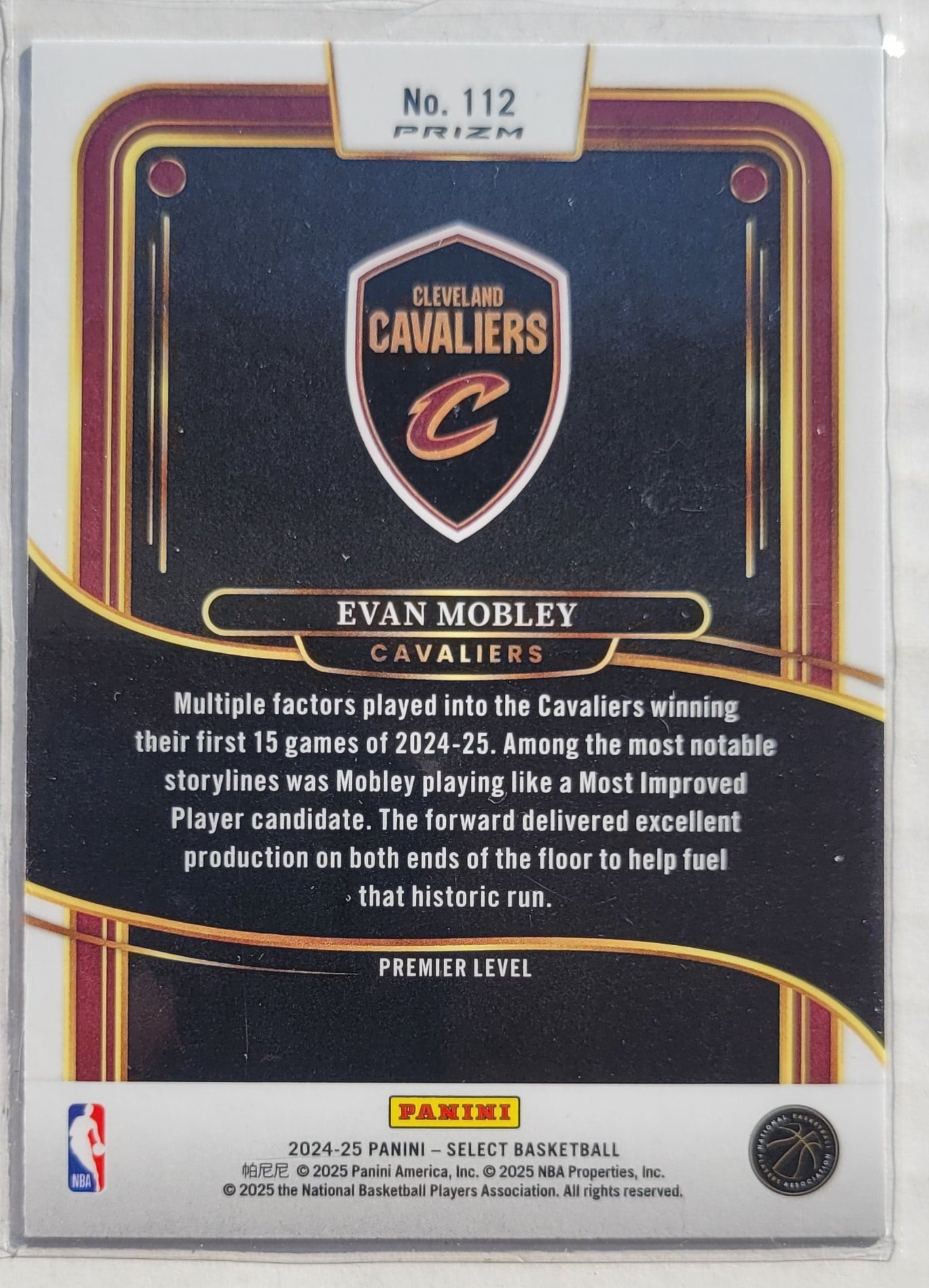 Evan Mobley - 2024-25 Select Red Cracked Ice Prizms #112