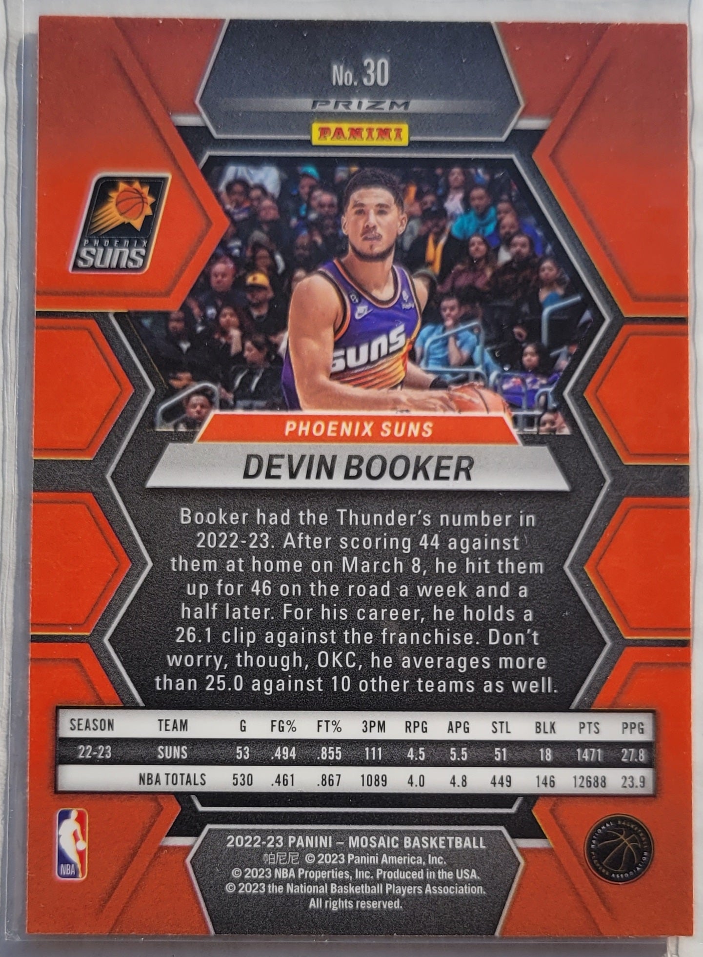Devin Booker - 2022-23 Panini Mosaic Mosaic Red Wave #30