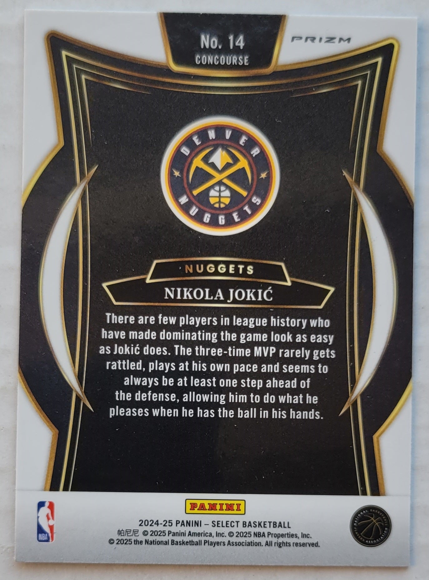 Nikola Jokic - 2024-25 Select Blue Cracked Ice Prizms #14