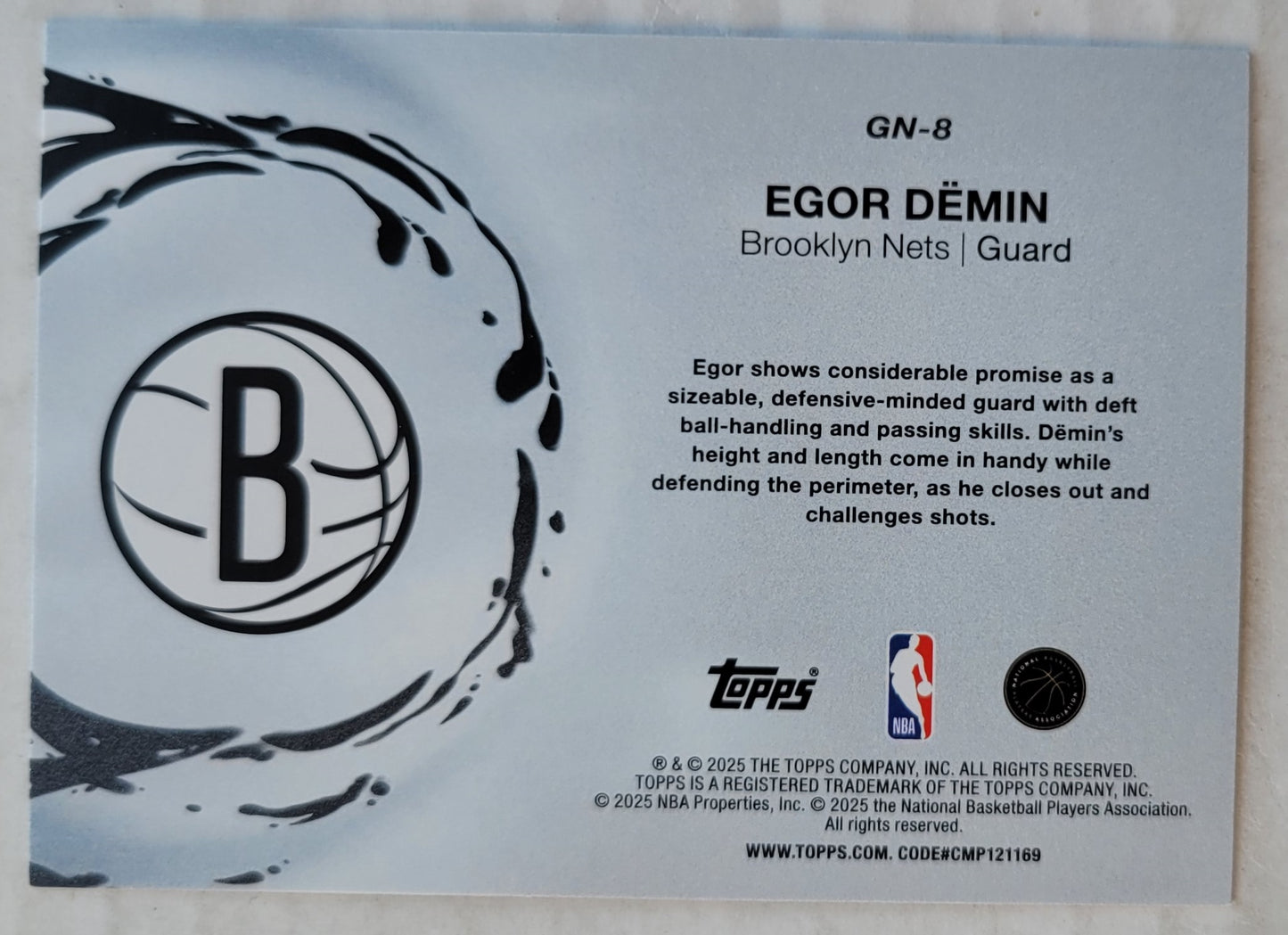 Egor Demin - 2025-26 Topps Generation Now #GN8